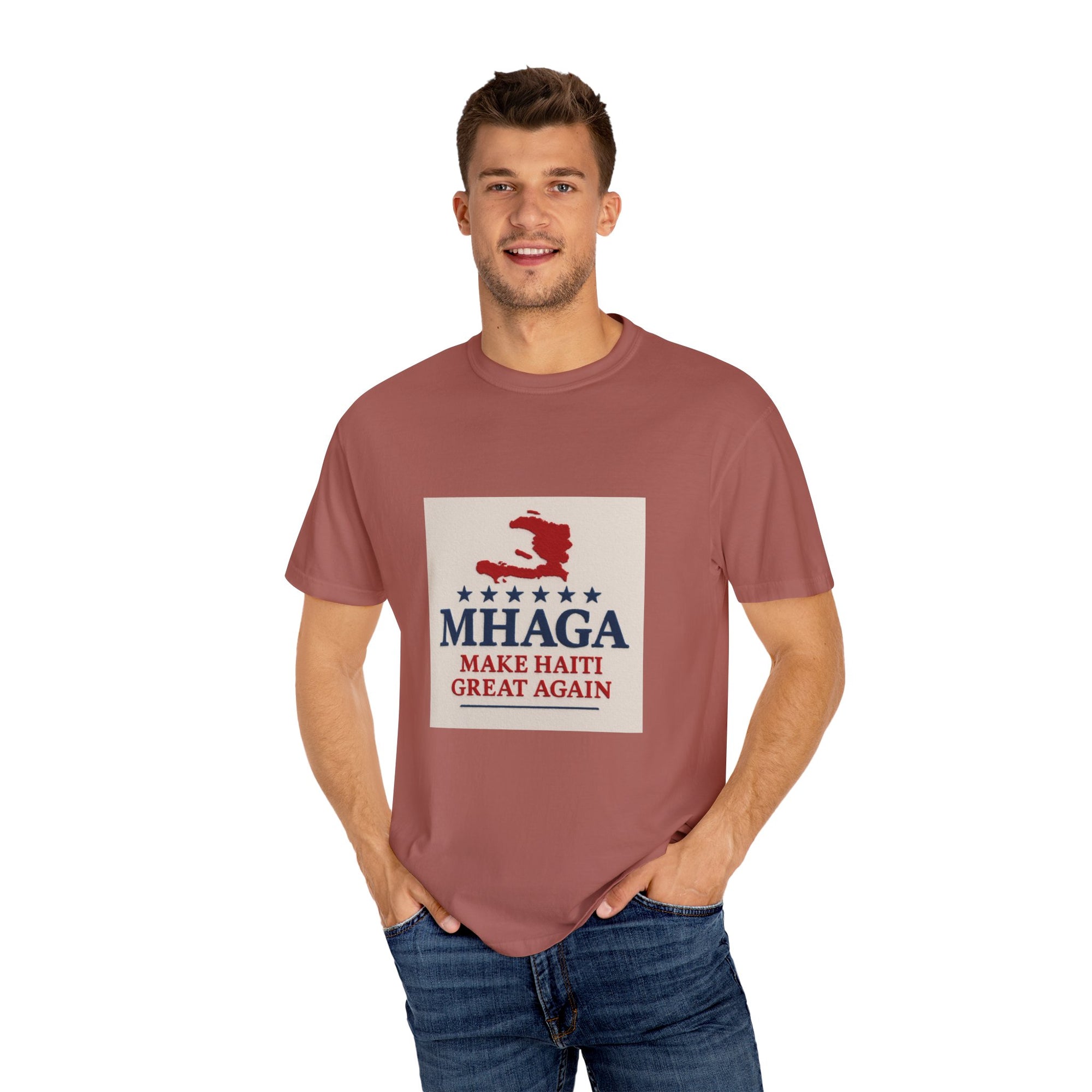 Unisex Garment-Dyed T-shirt: Make Haiti Great Again, Casual Tee, Cultural Pride Shirt, Gift for Activists, Haiti Heritage Apparel