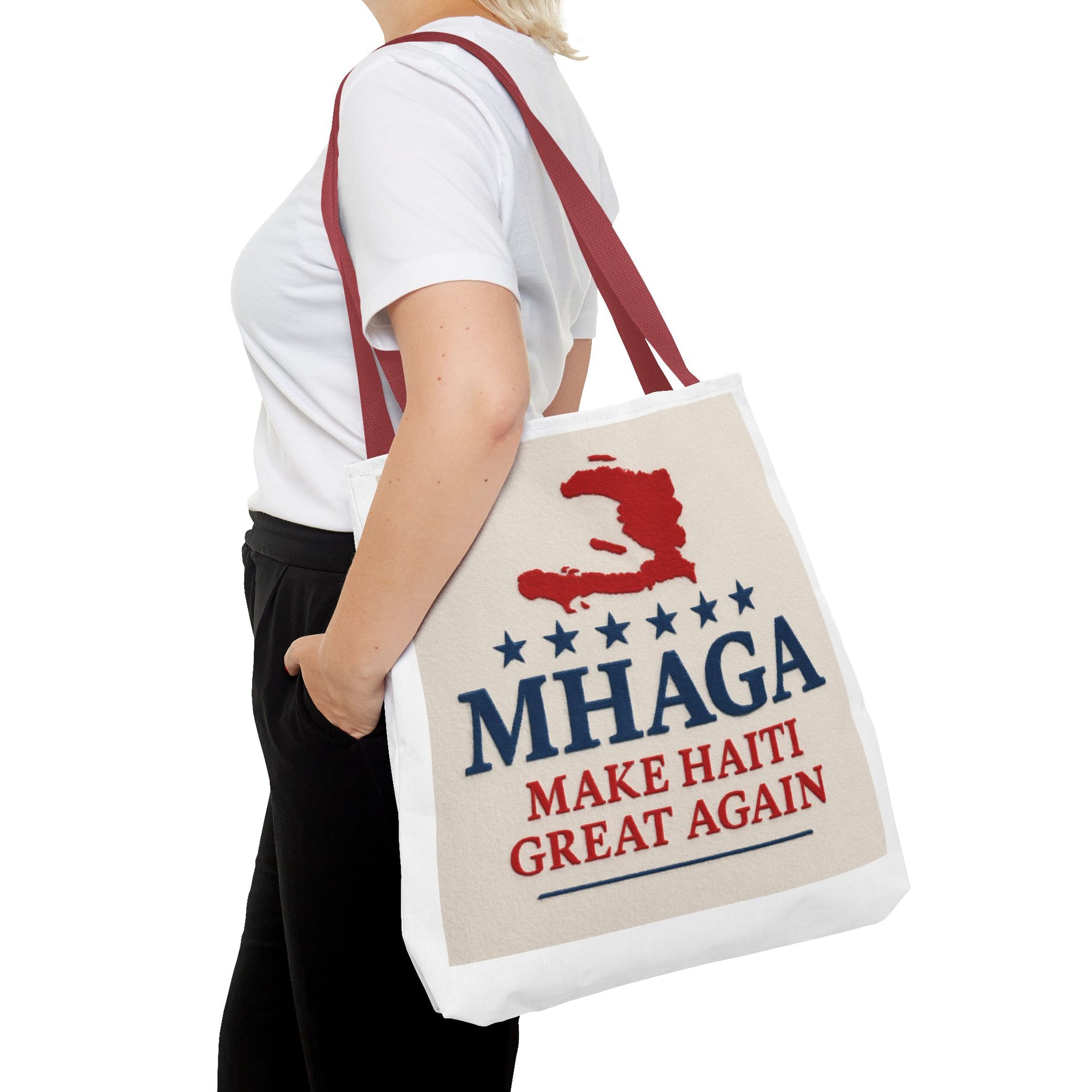 Patriotic Haiti Tote Bag, Make Haiti Great Again, Canvas Shopping Bag, Eco-Friendly Gift, Travel Bag, Statement Tote