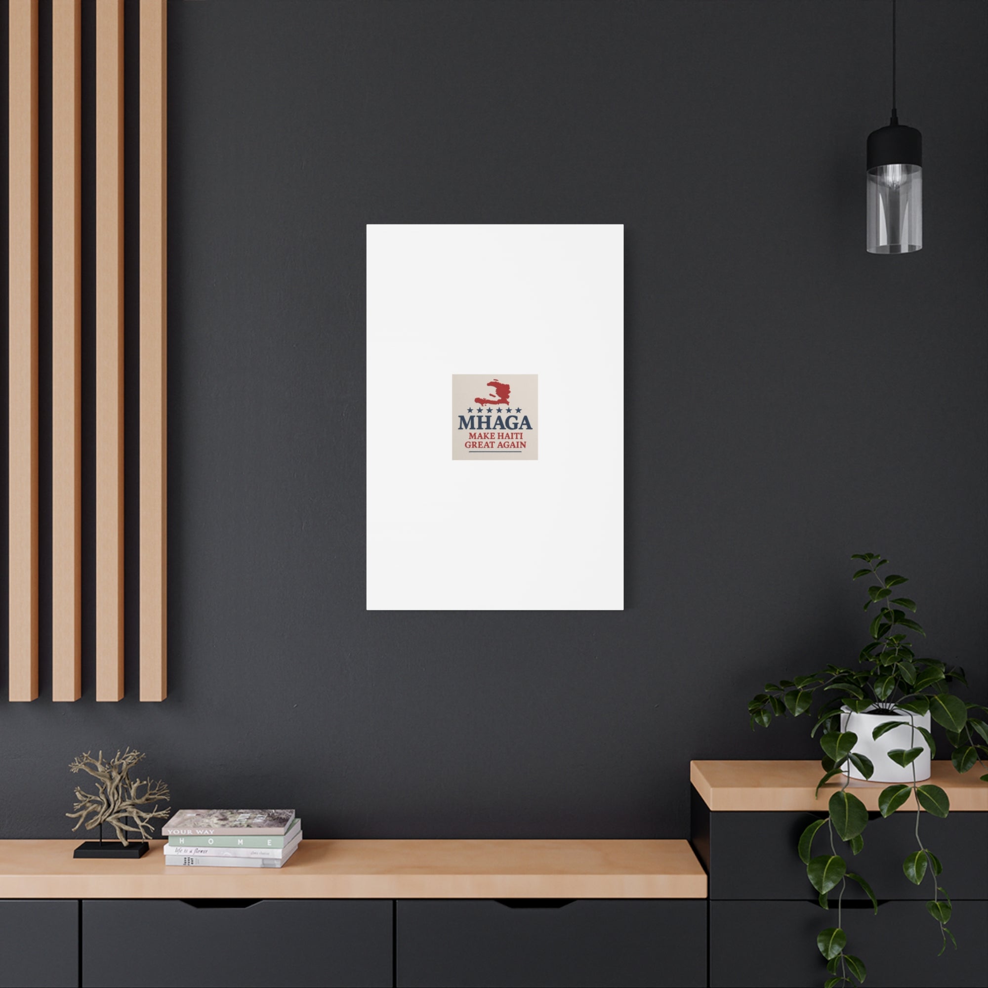 Matte Canvas Wall Art - MHAGA Make Haiti Great Again, Political Decor, Haitian Pride, Home Gallery, Unique Gift Idea