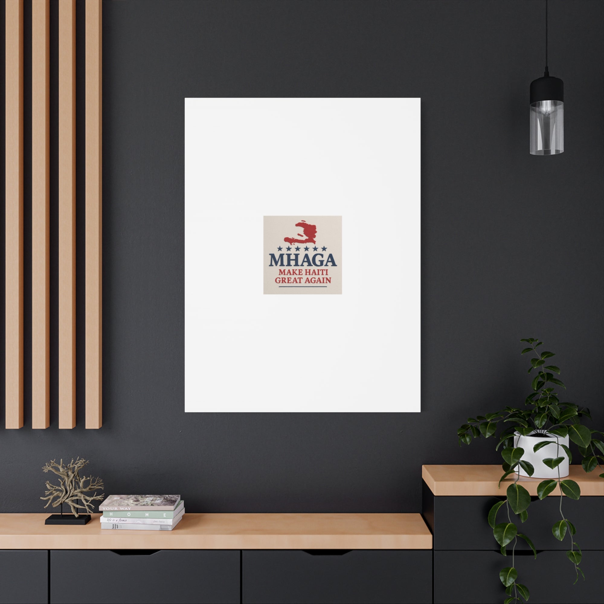Matte Canvas Wall Art - MHAGA Make Haiti Great Again, Political Decor, Haitian Pride, Home Gallery, Unique Gift Idea