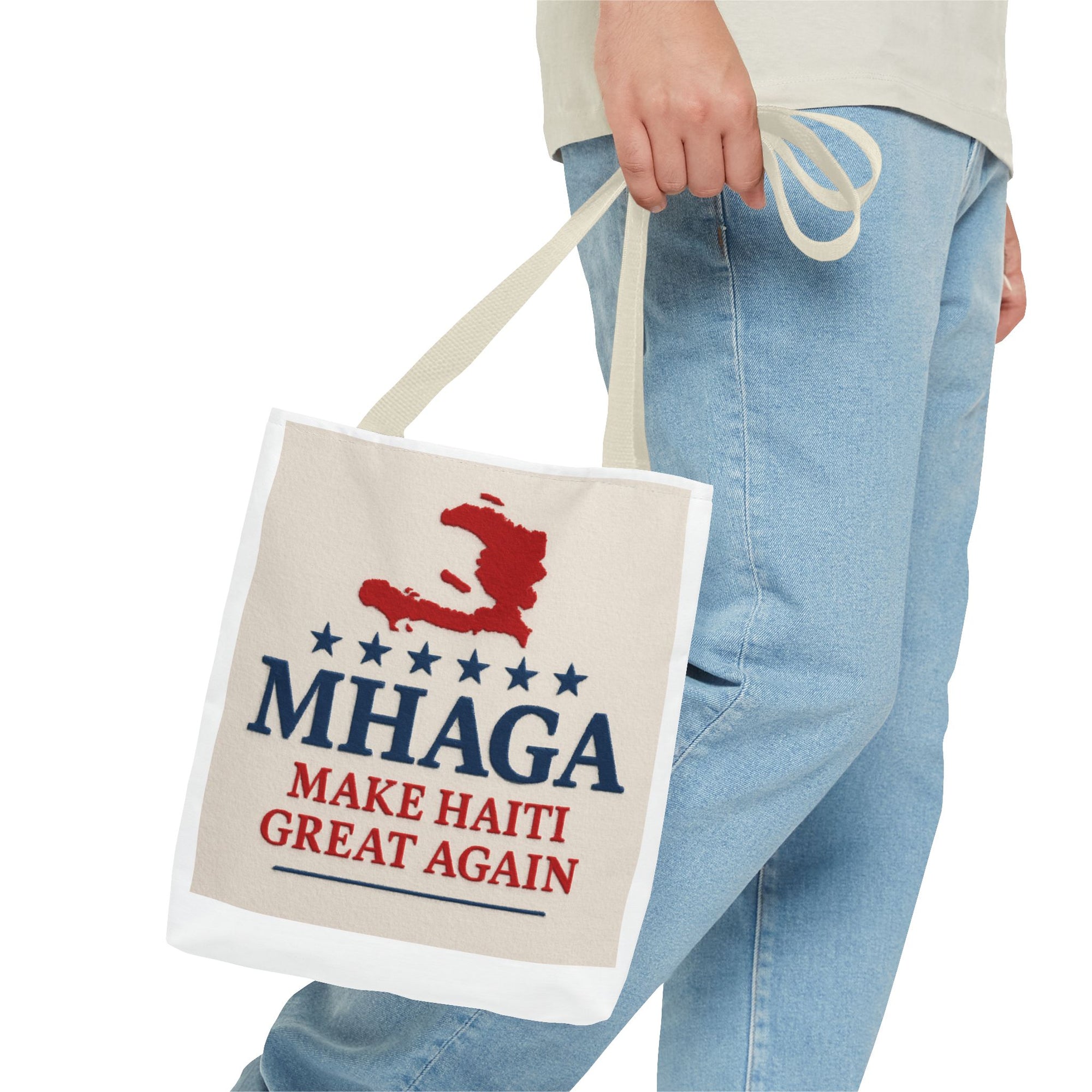 Patriotic Haiti Tote Bag, Make Haiti Great Again, Canvas Shopping Bag, Eco-Friendly Gift, Travel Bag, Statement Tote