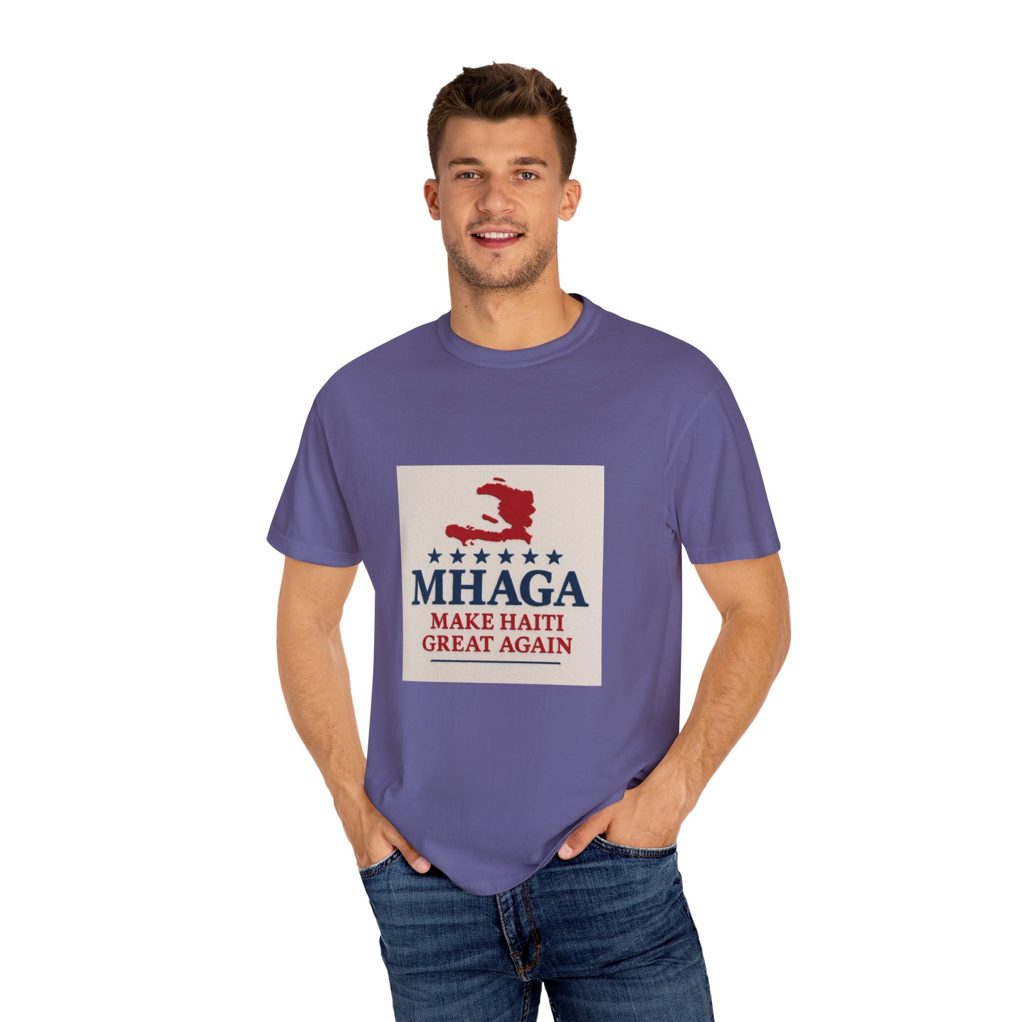 Unisex Garment-Dyed T-shirt: Make Haiti Great Again, Casual Tee, Cultural Pride Shirt, Gift for Activists, Haiti Heritage Apparel