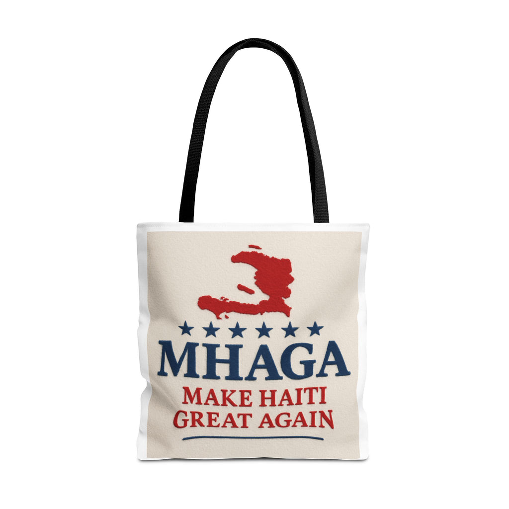 Patriotic Haiti Tote Bag, Make Haiti Great Again, Canvas Shopping Bag, Eco-Friendly Gift, Travel Bag, Statement Tote