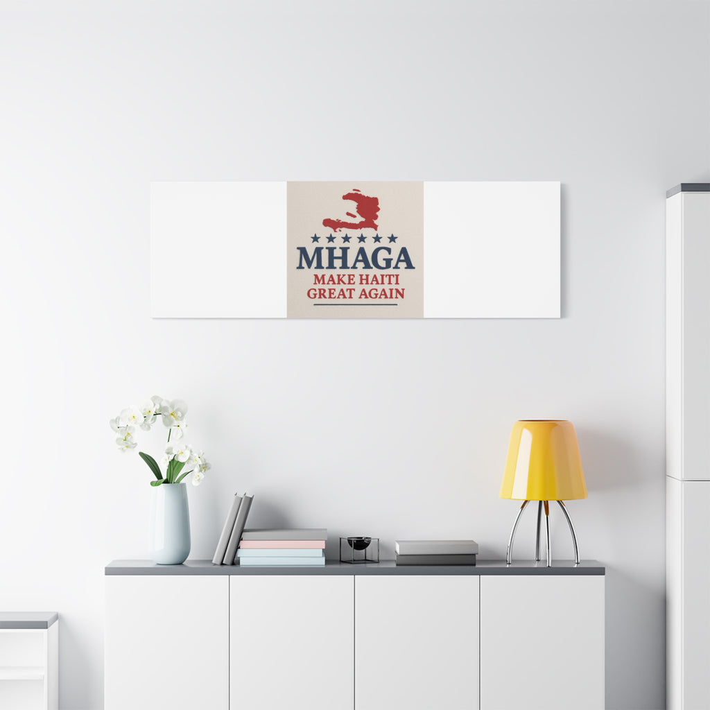 Matte Canvas Wall Art - MHAGA Make Haiti Great Again, Political Decor, Haitian Pride, Home Gallery, Unique Gift Idea