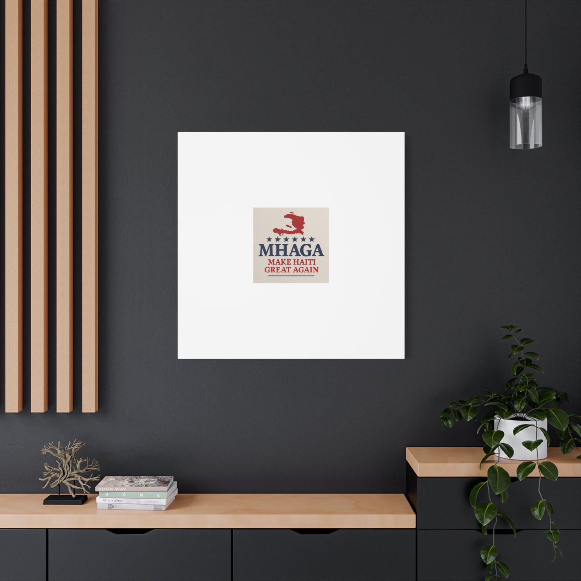 Matte Canvas Wall Art - MHAGA Make Haiti Great Again, Political Decor, Haitian Pride, Home Gallery, Unique Gift Idea