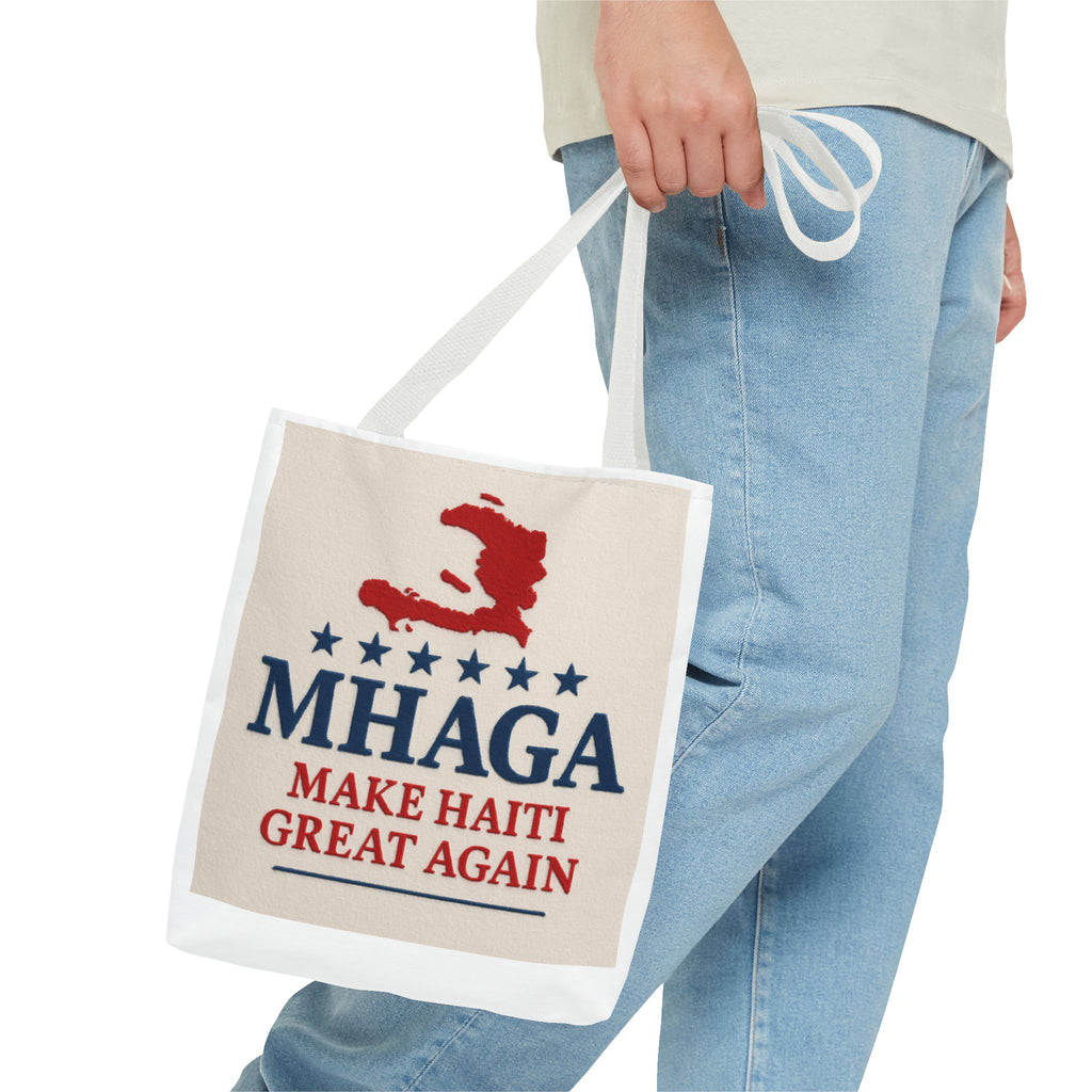 Patriotic Haiti Tote Bag, Make Haiti Great Again, Canvas Shopping Bag, Eco-Friendly Gift, Travel Bag, Statement Tote
