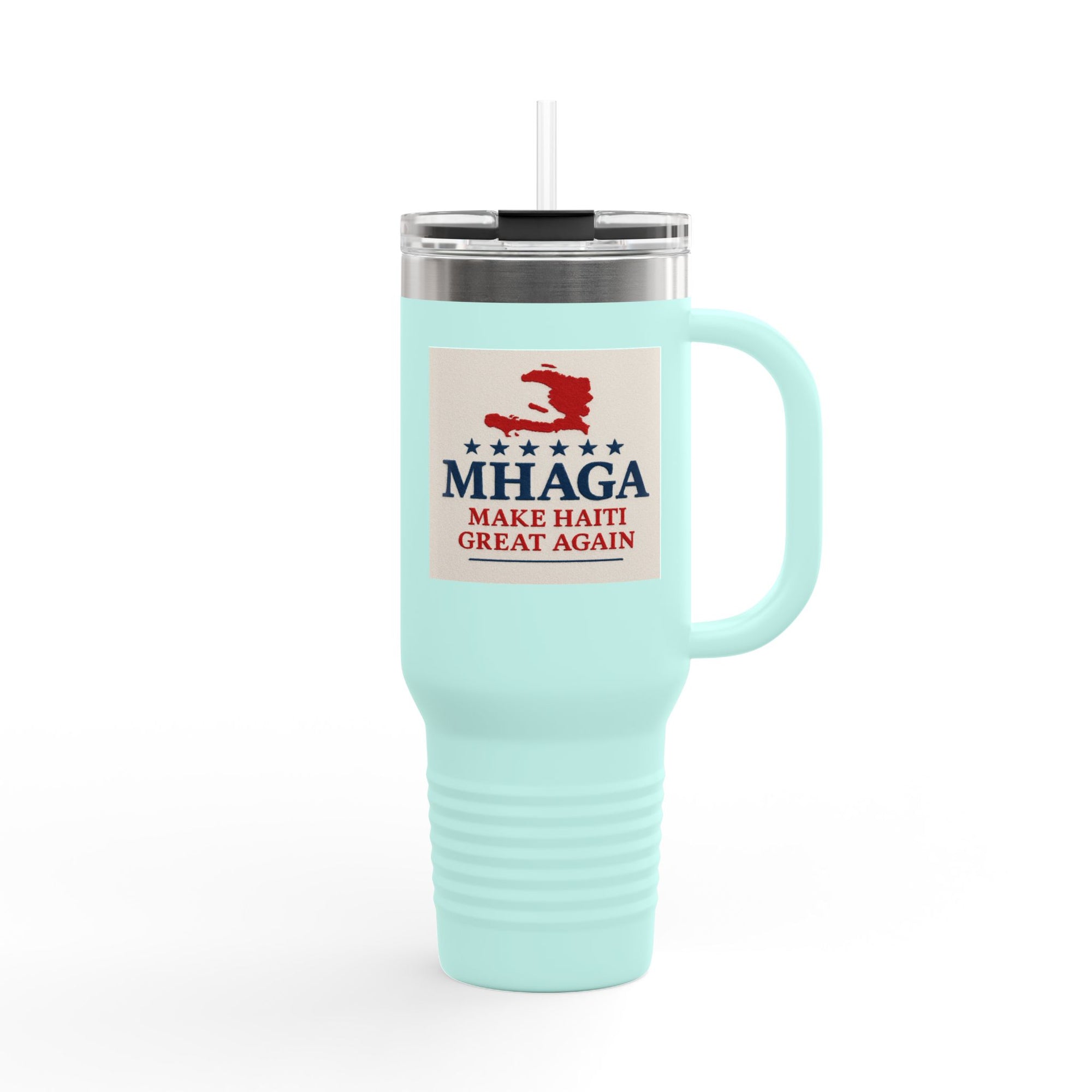 Insulated Travel Mug - MHAGA: Make Haiti Great Again, Perfect for Coffee Lovers, Road Trips, Gifts, 40oz Outdoor Adventure