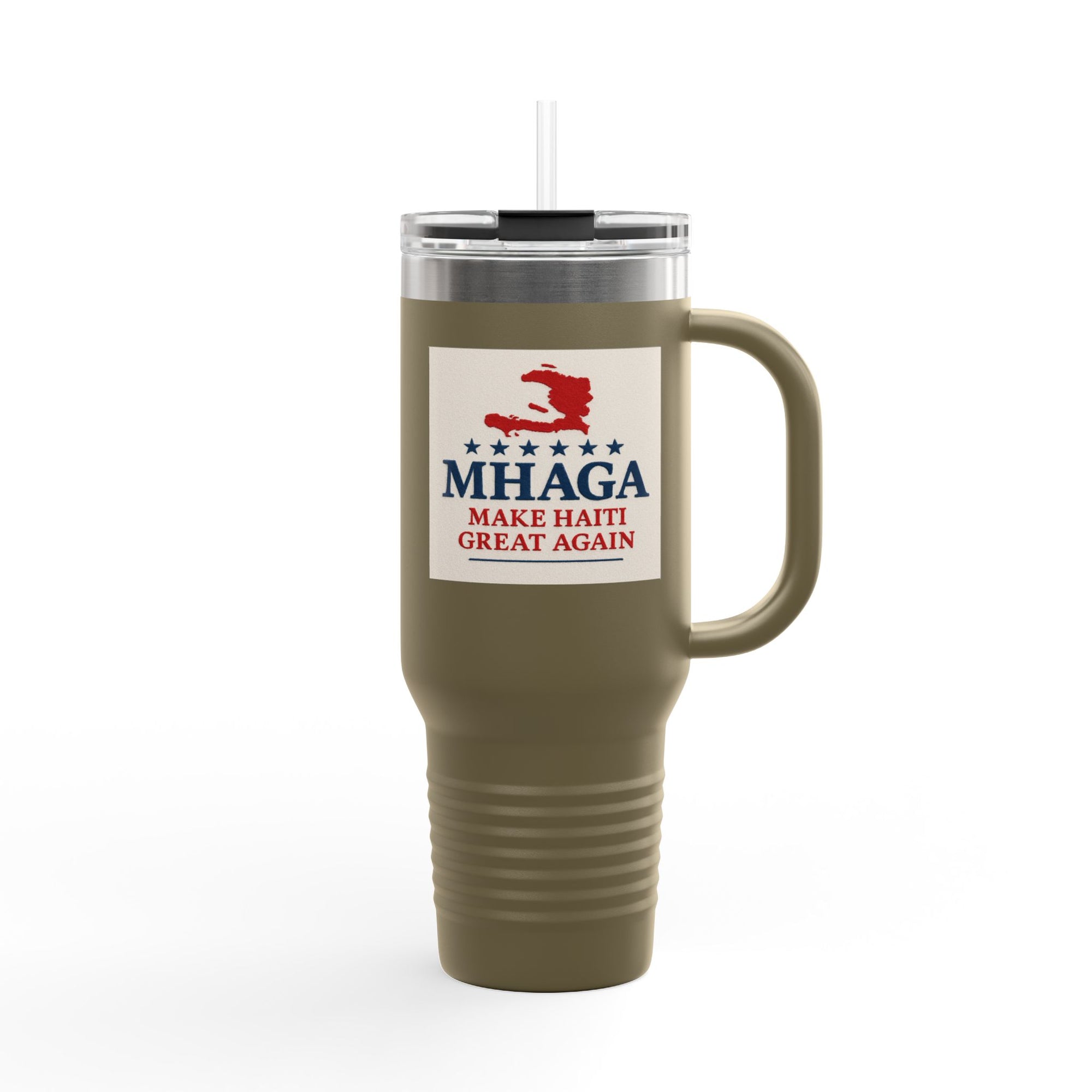 Insulated Travel Mug - MHAGA: Make Haiti Great Again, Perfect for Coffee Lovers, Road Trips, Gifts, 40oz Outdoor Adventure