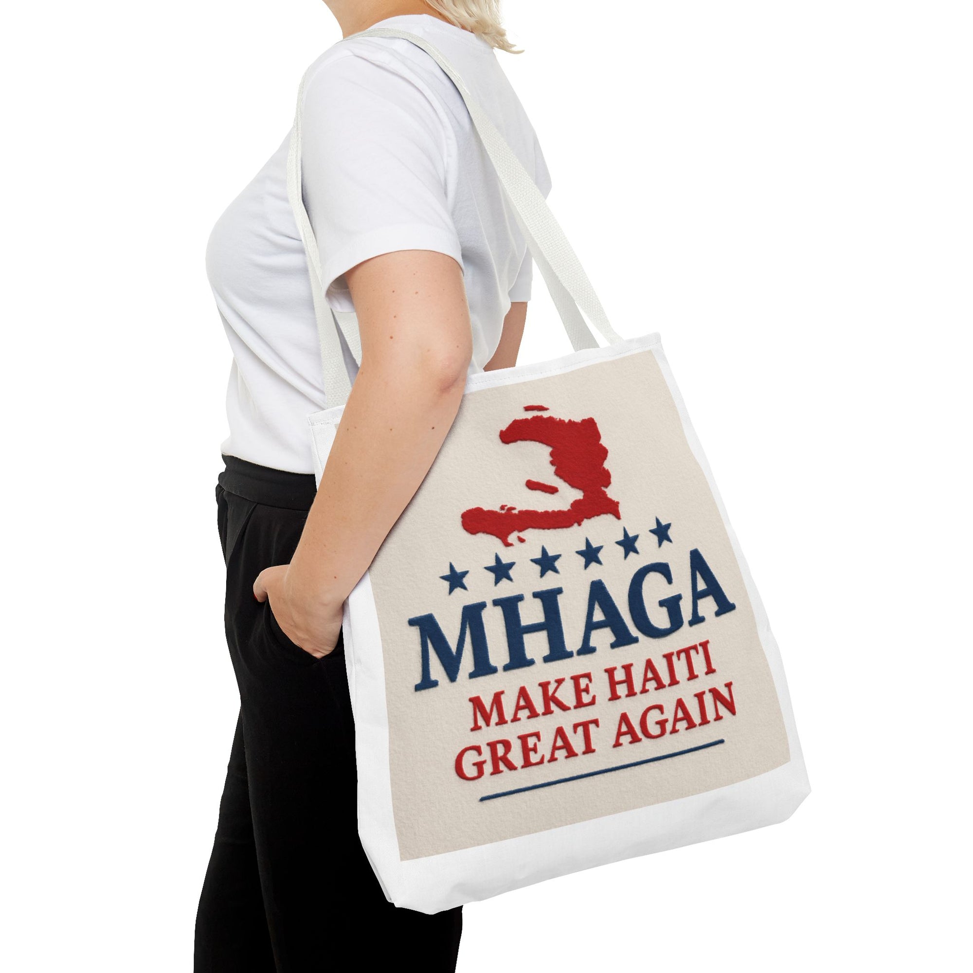 Patriotic Haiti Tote Bag, Make Haiti Great Again, Canvas Shopping Bag, Eco-Friendly Gift, Travel Bag, Statement Tote