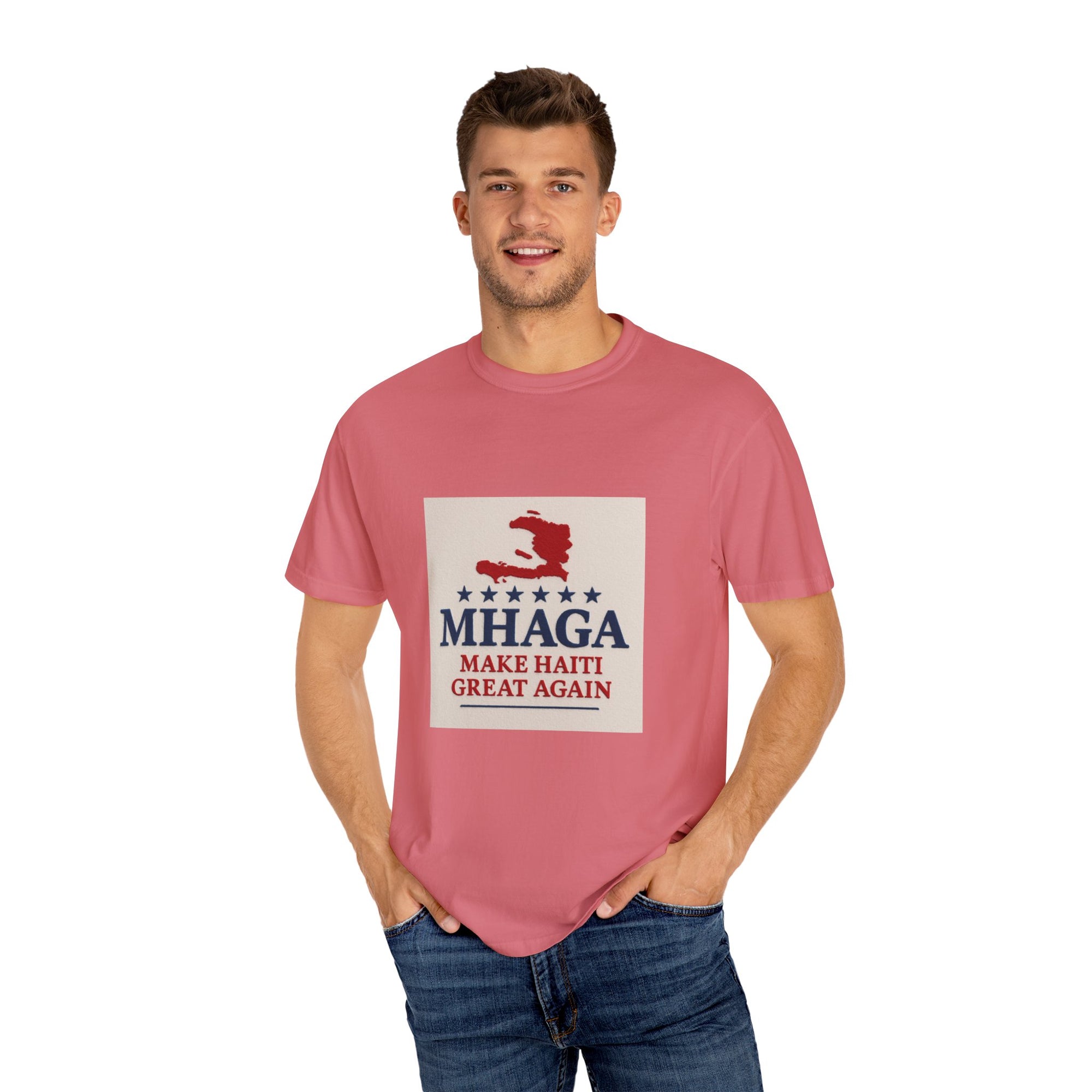 Unisex Garment-Dyed T-shirt: Make Haiti Great Again, Casual Tee, Cultural Pride Shirt, Gift for Activists, Haiti Heritage Apparel