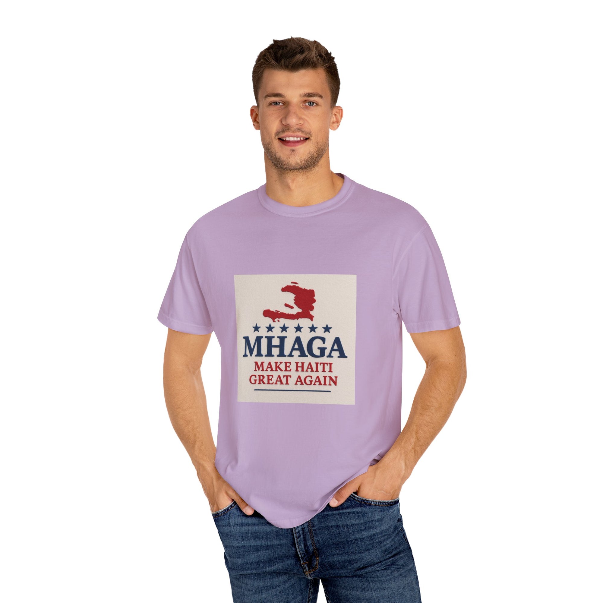 Unisex Garment-Dyed T-shirt: Make Haiti Great Again, Casual Tee, Cultural Pride Shirt, Gift for Activists, Haiti Heritage Apparel