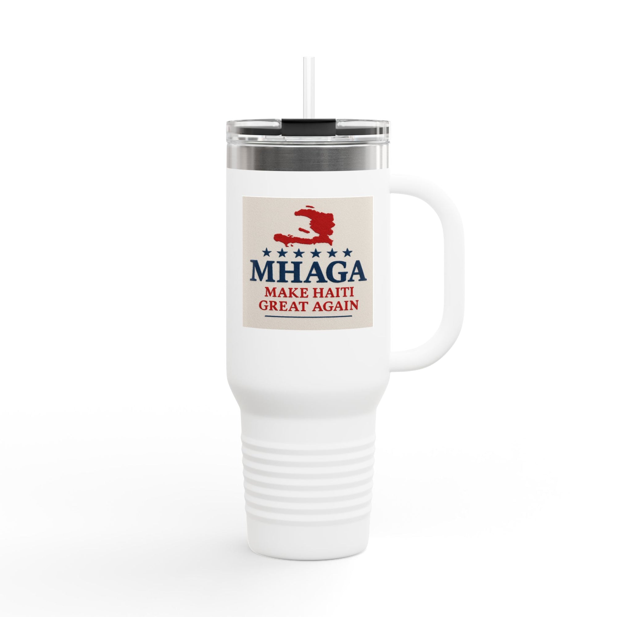 Insulated Travel Mug - MHAGA: Make Haiti Great Again, Perfect for Coffee Lovers, Road Trips, Gifts, 40oz Outdoor Adventure