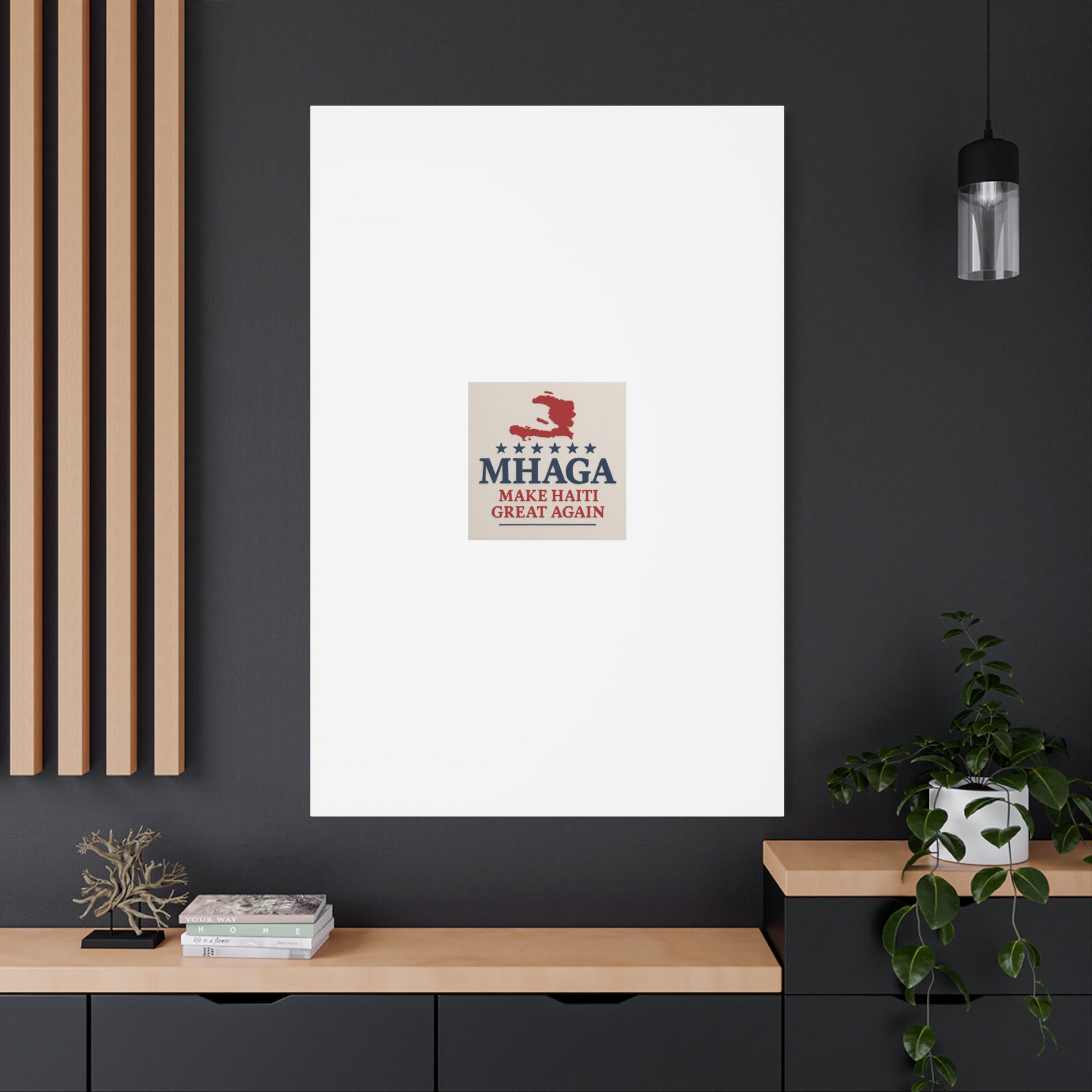 Matte Canvas Wall Art - MHAGA Make Haiti Great Again, Political Decor, Haitian Pride, Home Gallery, Unique Gift Idea