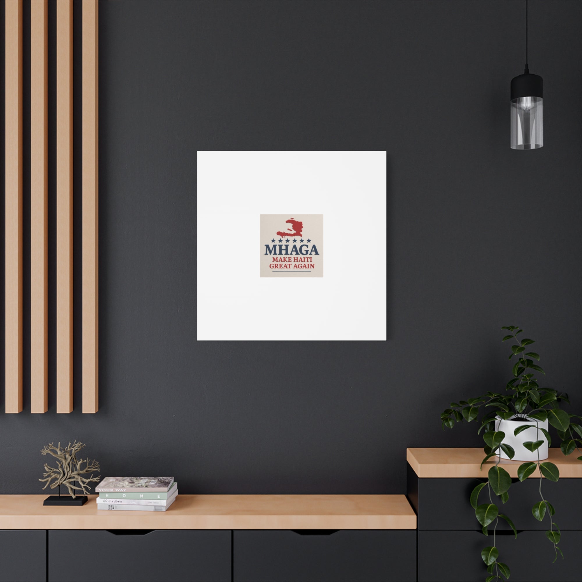 Matte Canvas Wall Art - MHAGA Make Haiti Great Again, Political Decor, Haitian Pride, Home Gallery, Unique Gift Idea