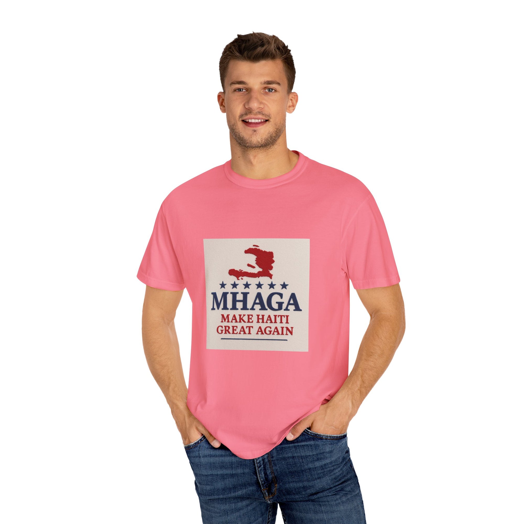 Unisex Garment-Dyed T-shirt: Make Haiti Great Again, Casual Tee, Cultural Pride Shirt, Gift for Activists, Haiti Heritage Apparel