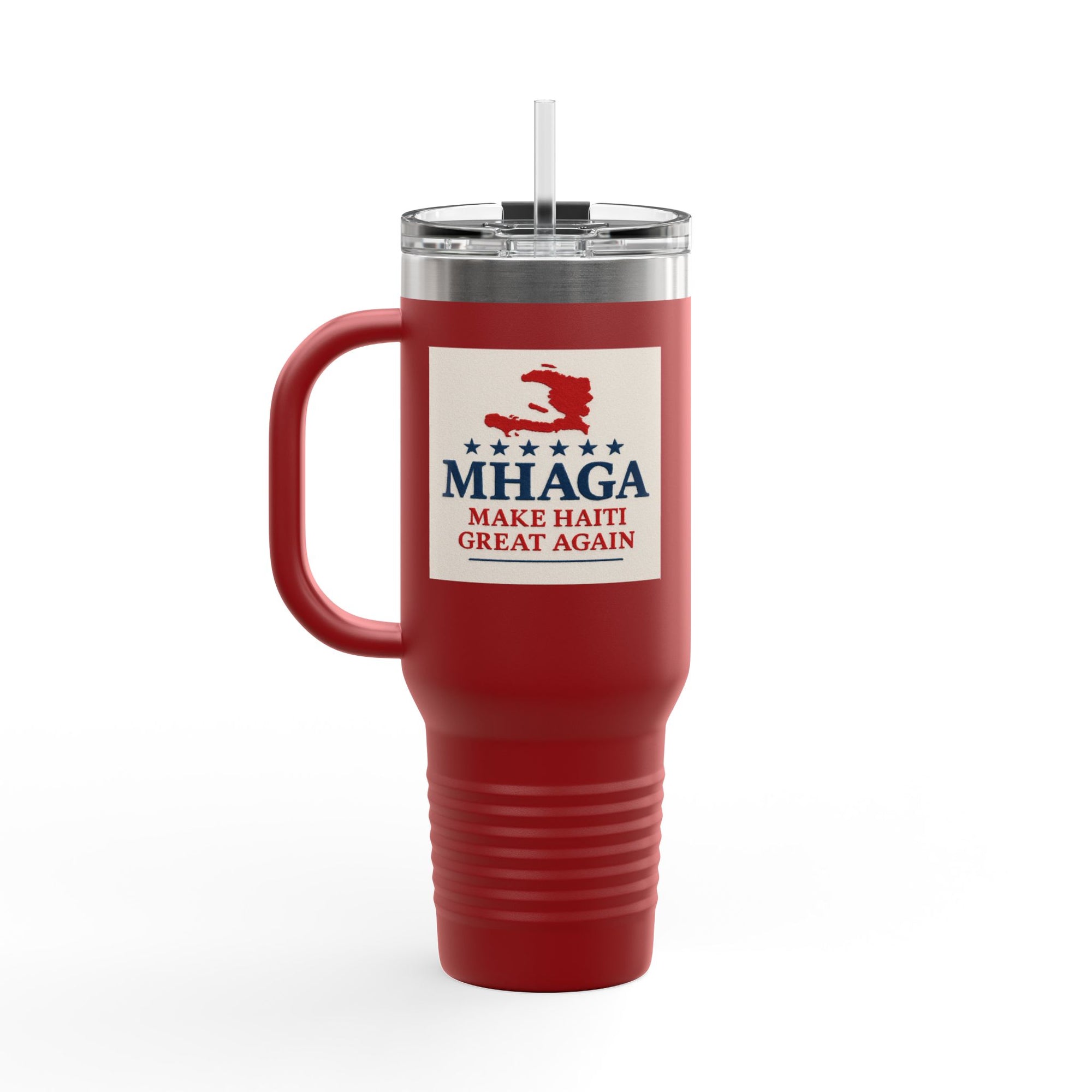 Insulated Travel Mug - MHAGA: Make Haiti Great Again, Perfect for Coffee Lovers, Road Trips, Gifts, 40oz Outdoor Adventure