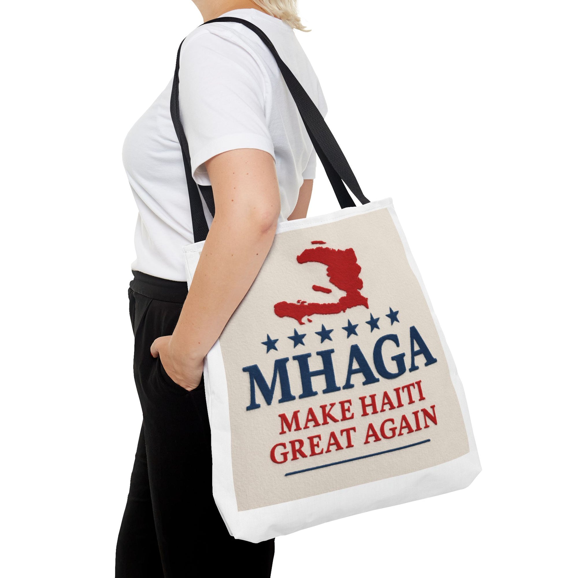 Patriotic Haiti Tote Bag, Make Haiti Great Again, Canvas Shopping Bag, Eco-Friendly Gift, Travel Bag, Statement Tote