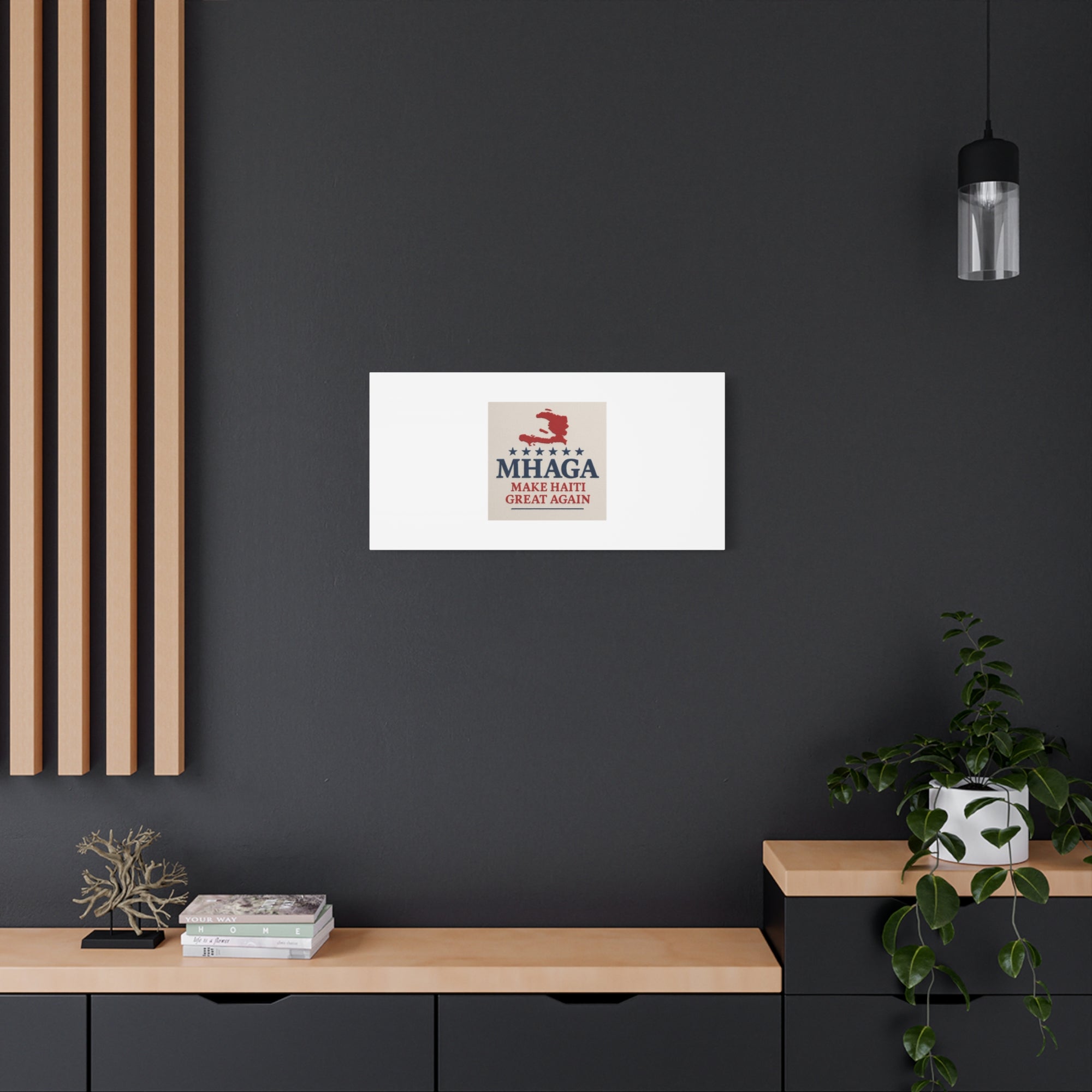 Matte Canvas Wall Art - MHAGA Make Haiti Great Again, Political Decor, Haitian Pride, Home Gallery, Unique Gift Idea