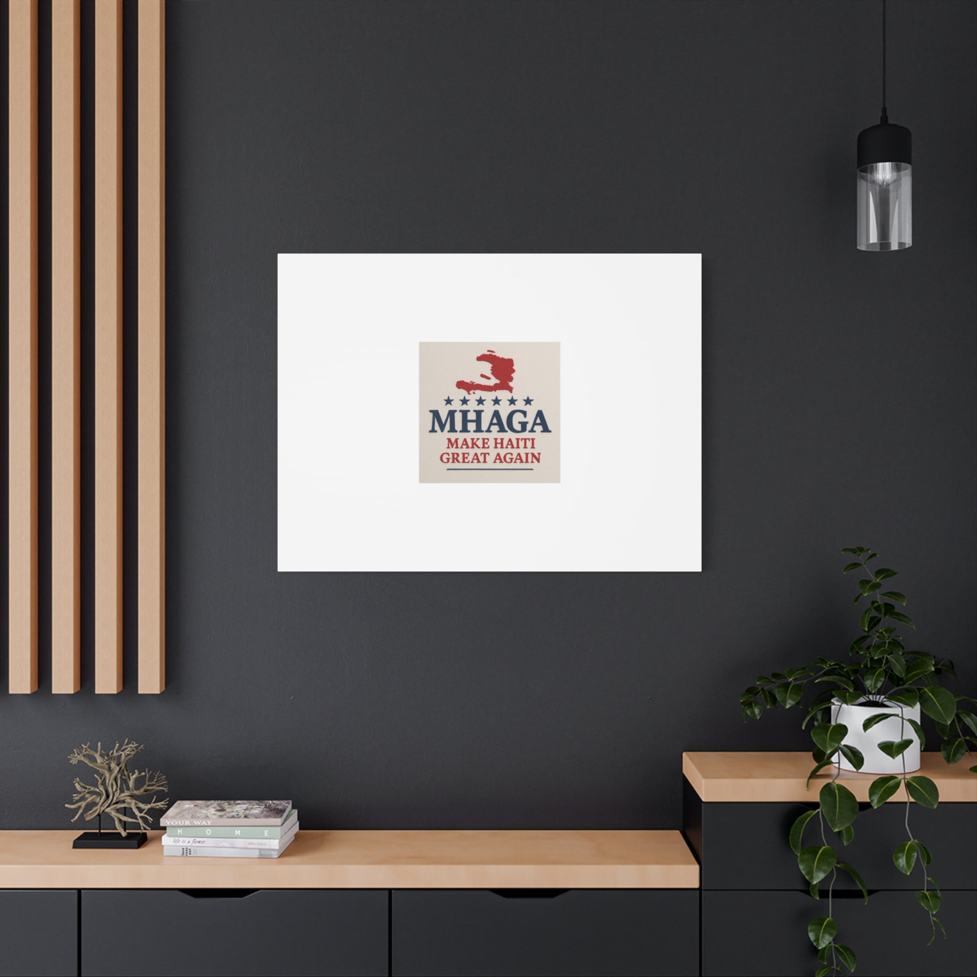 Matte Canvas Wall Art - MHAGA Make Haiti Great Again, Political Decor, Haitian Pride, Home Gallery, Unique Gift Idea