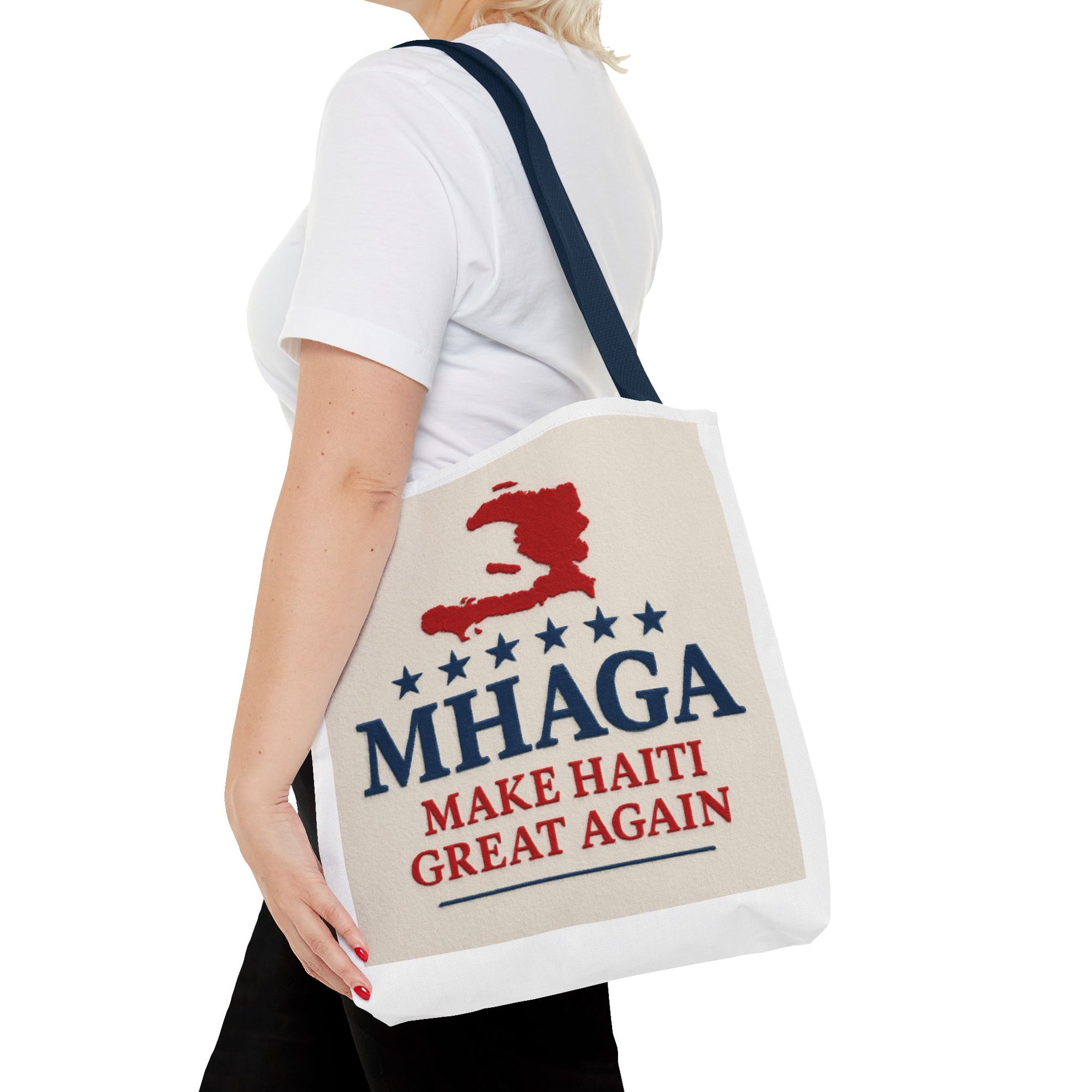 Patriotic Haiti Tote Bag, Make Haiti Great Again, Canvas Shopping Bag, Eco-Friendly Gift, Travel Bag, Statement Tote