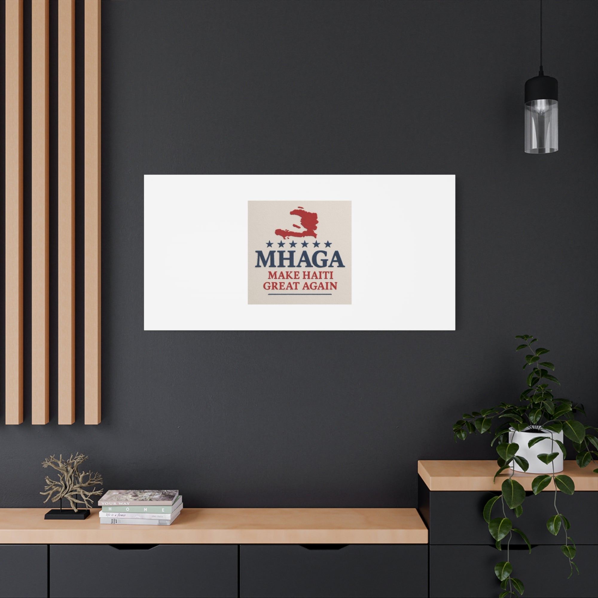 Matte Canvas Wall Art - MHAGA Make Haiti Great Again, Political Decor, Haitian Pride, Home Gallery, Unique Gift Idea