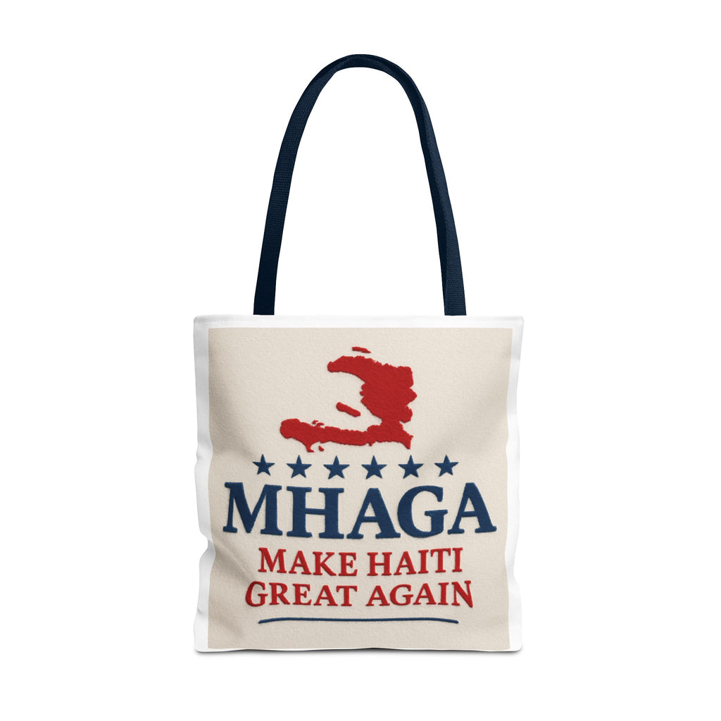 Patriotic Haiti Tote Bag, Make Haiti Great Again, Canvas Shopping Bag, Eco-Friendly Gift, Travel Bag, Statement Tote