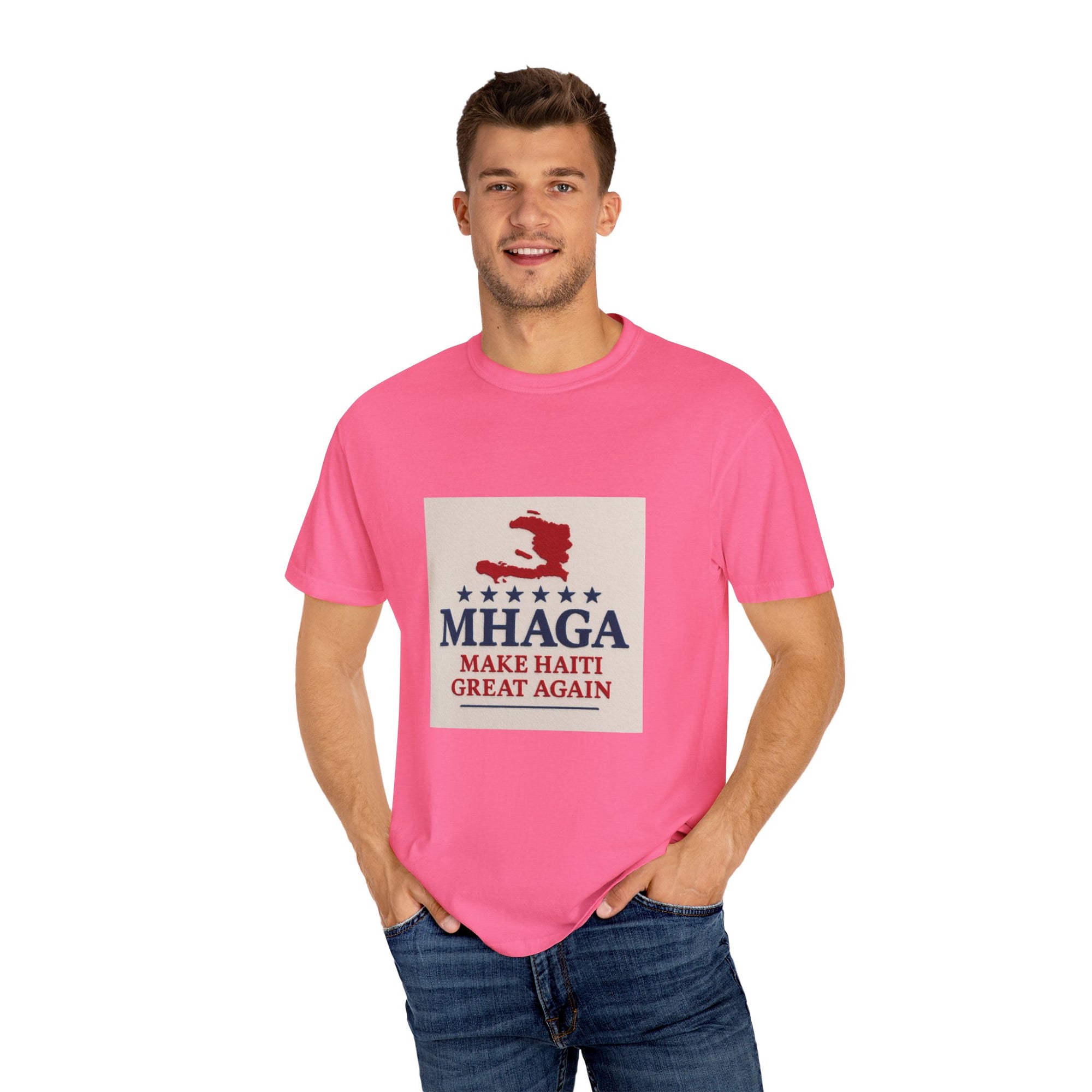 Unisex Garment-Dyed T-shirt: Make Haiti Great Again, Casual Tee, Cultural Pride Shirt, Gift for Activists, Haiti Heritage Apparel