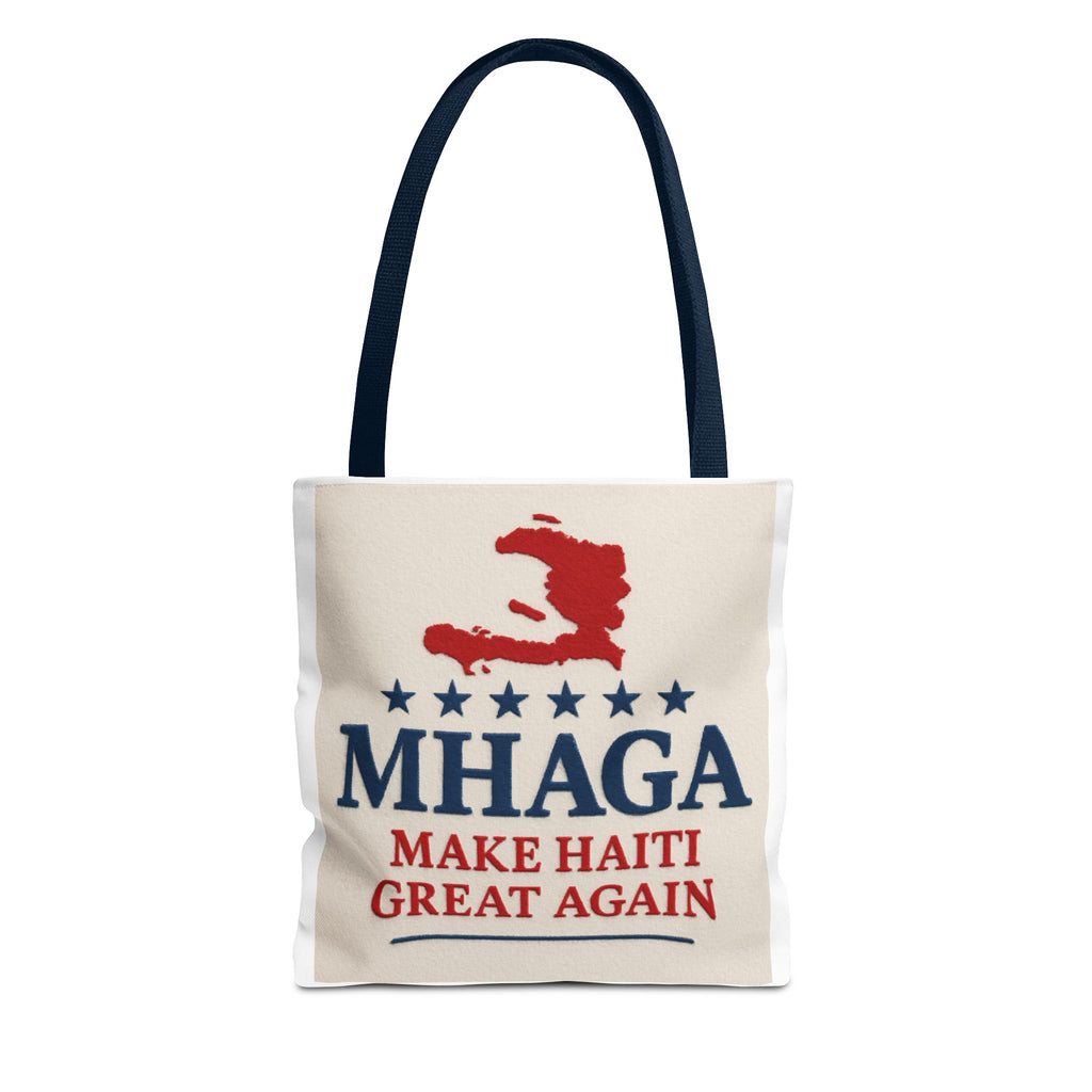 Patriotic Haiti Tote Bag, Make Haiti Great Again, Canvas Shopping Bag, Eco-Friendly Gift, Travel Bag, Statement Tote