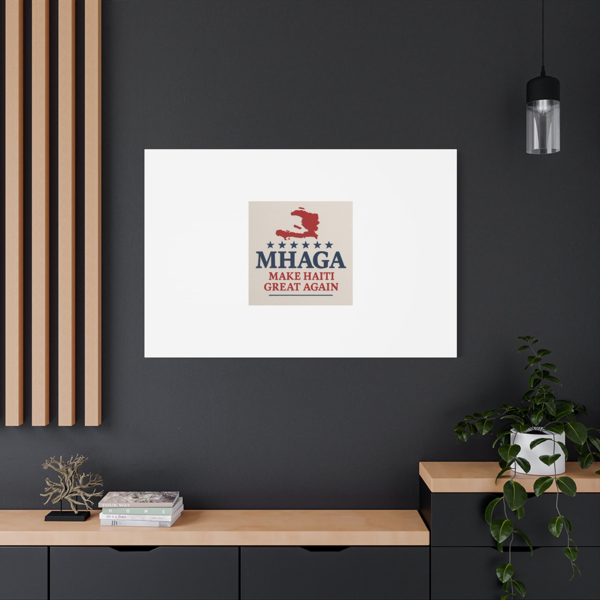 Matte Canvas Wall Art - MHAGA Make Haiti Great Again, Political Decor, Haitian Pride, Home Gallery, Unique Gift Idea