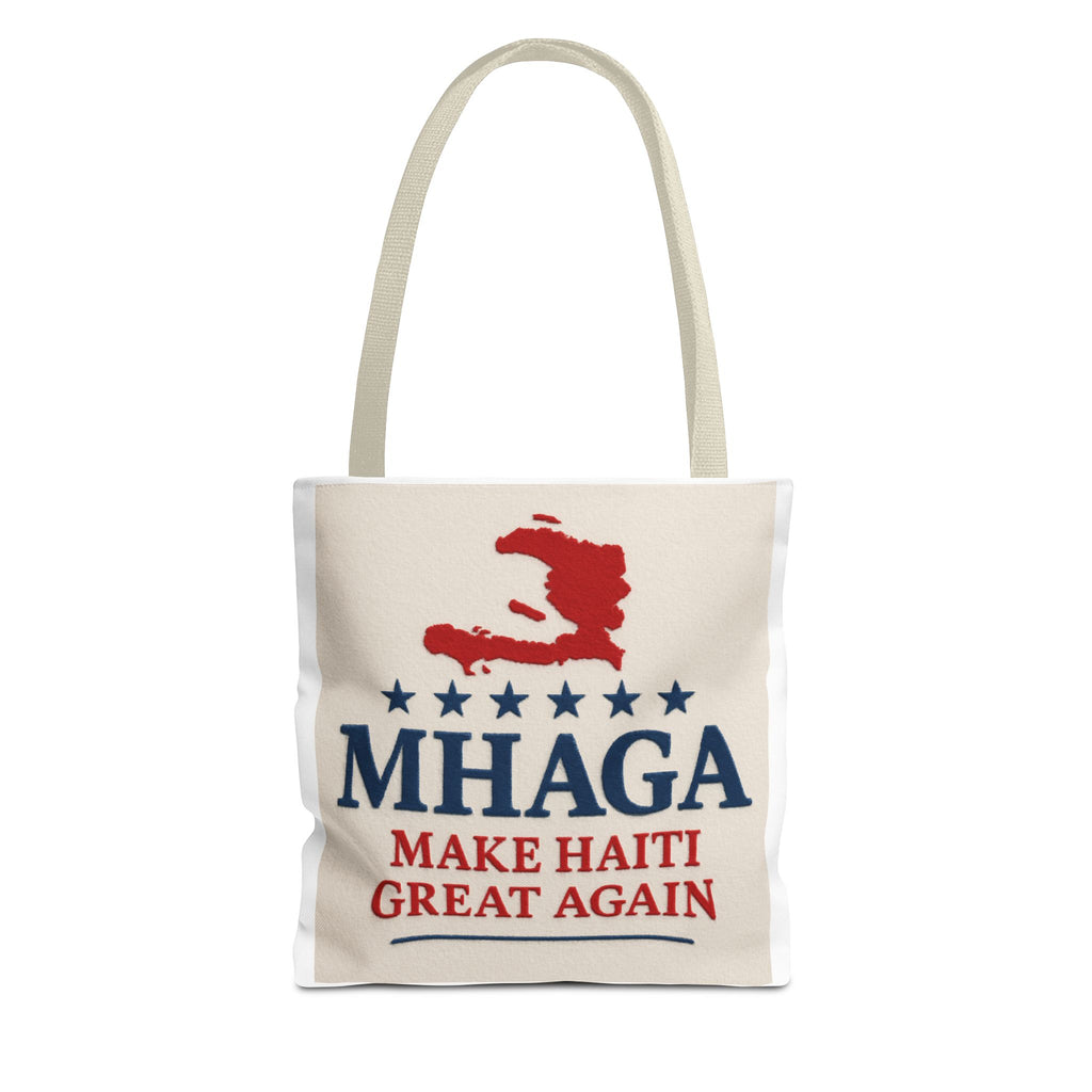 Patriotic Haiti Tote Bag, Make Haiti Great Again, Canvas Shopping Bag, Eco-Friendly Gift, Travel Bag, Statement Tote