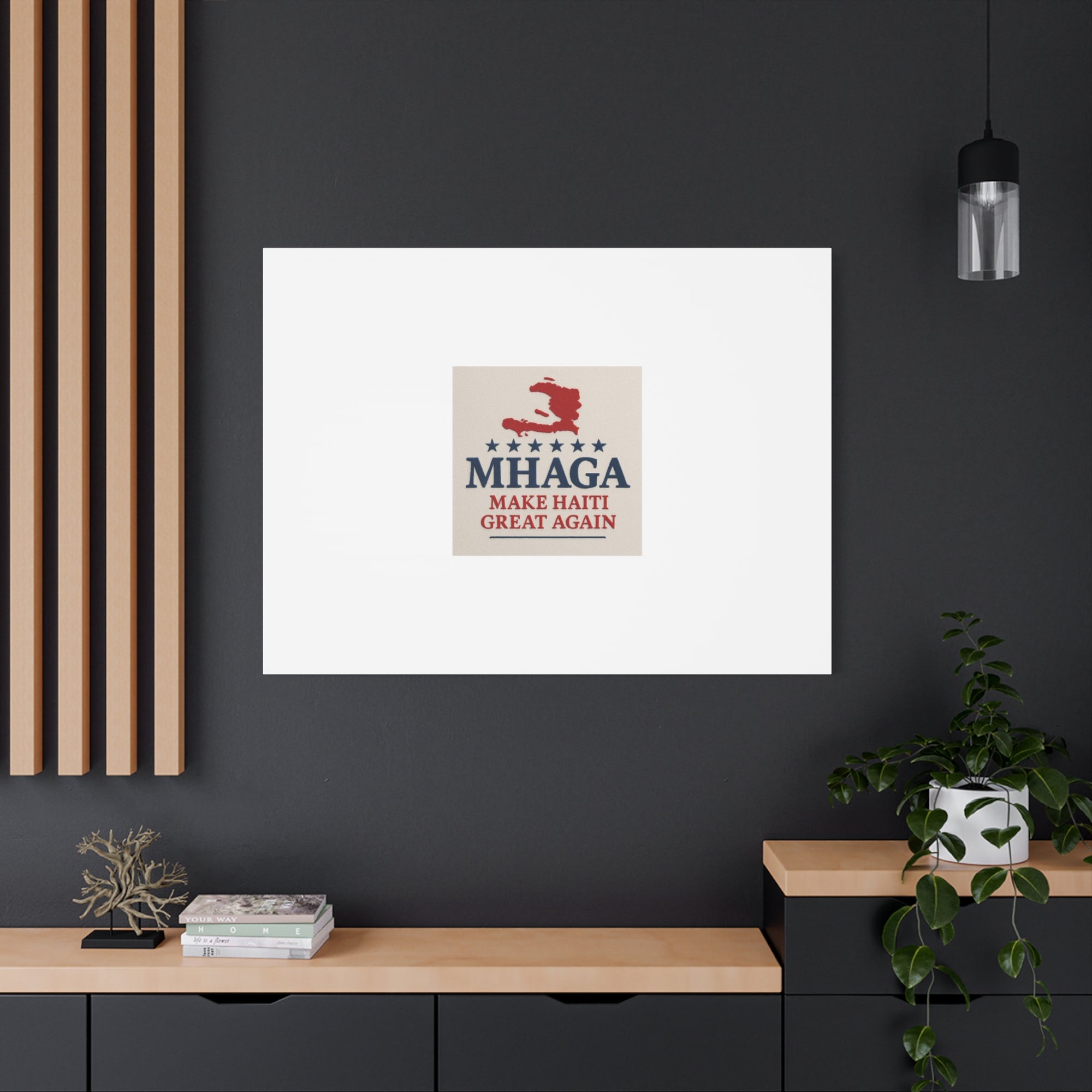 Matte Canvas Wall Art - MHAGA Make Haiti Great Again, Political Decor, Haitian Pride, Home Gallery, Unique Gift Idea
