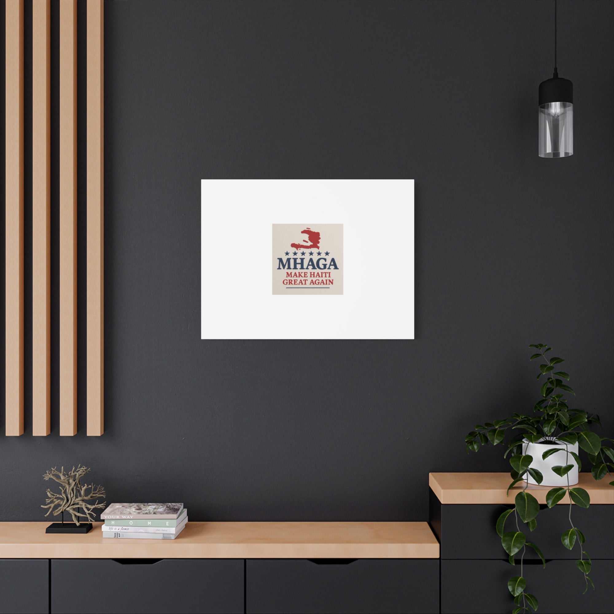 Matte Canvas Wall Art - MHAGA Make Haiti Great Again, Political Decor, Haitian Pride, Home Gallery, Unique Gift Idea