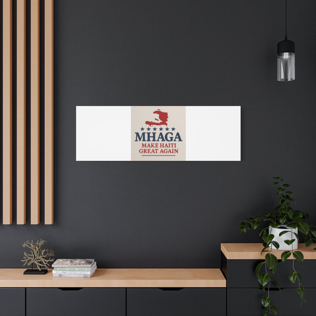 Matte Canvas Wall Art - MHAGA Make Haiti Great Again, Political Decor, Haitian Pride, Home Gallery, Unique Gift Idea