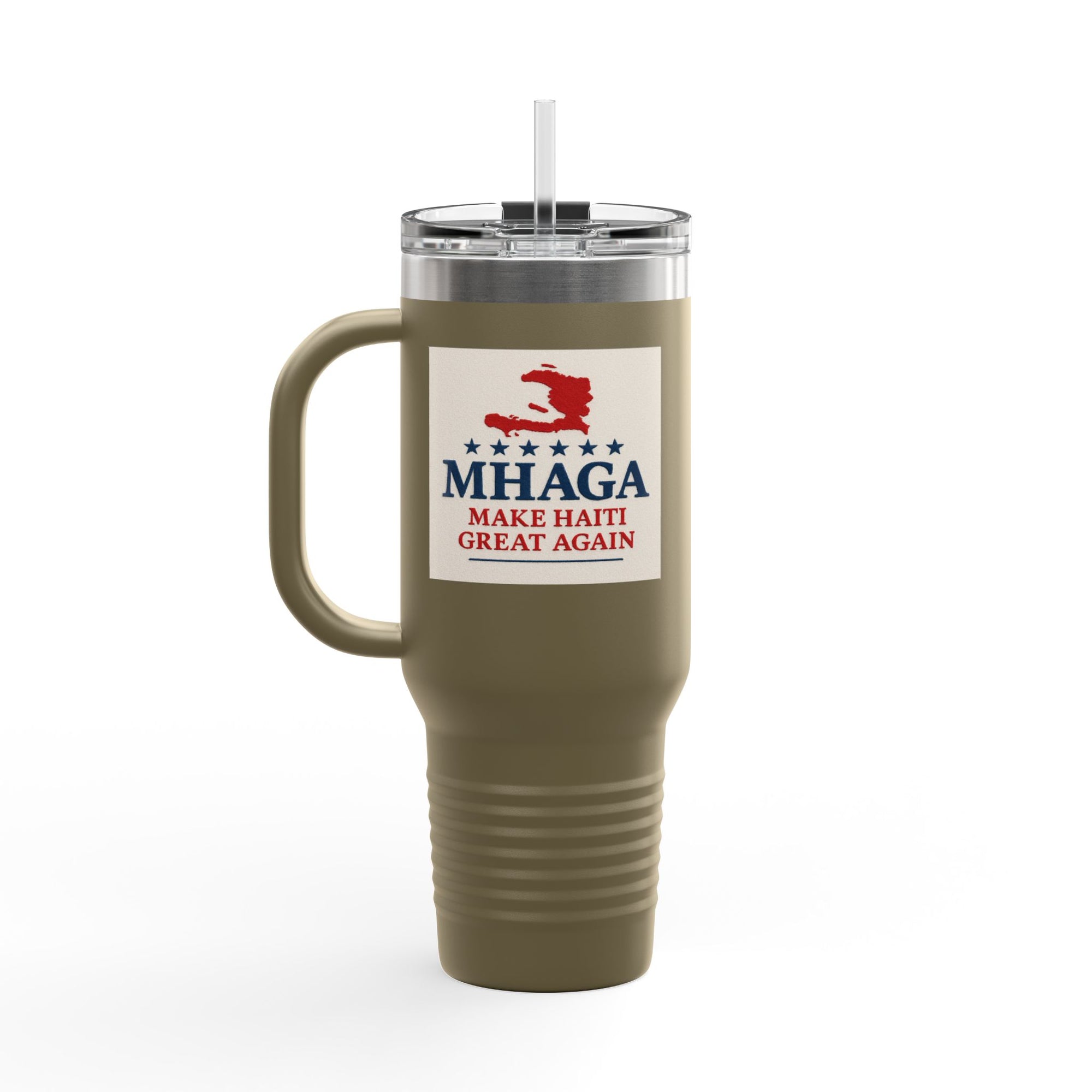 Insulated Travel Mug - MHAGA: Make Haiti Great Again, Perfect for Coffee Lovers, Road Trips, Gifts, 40oz Outdoor Adventure