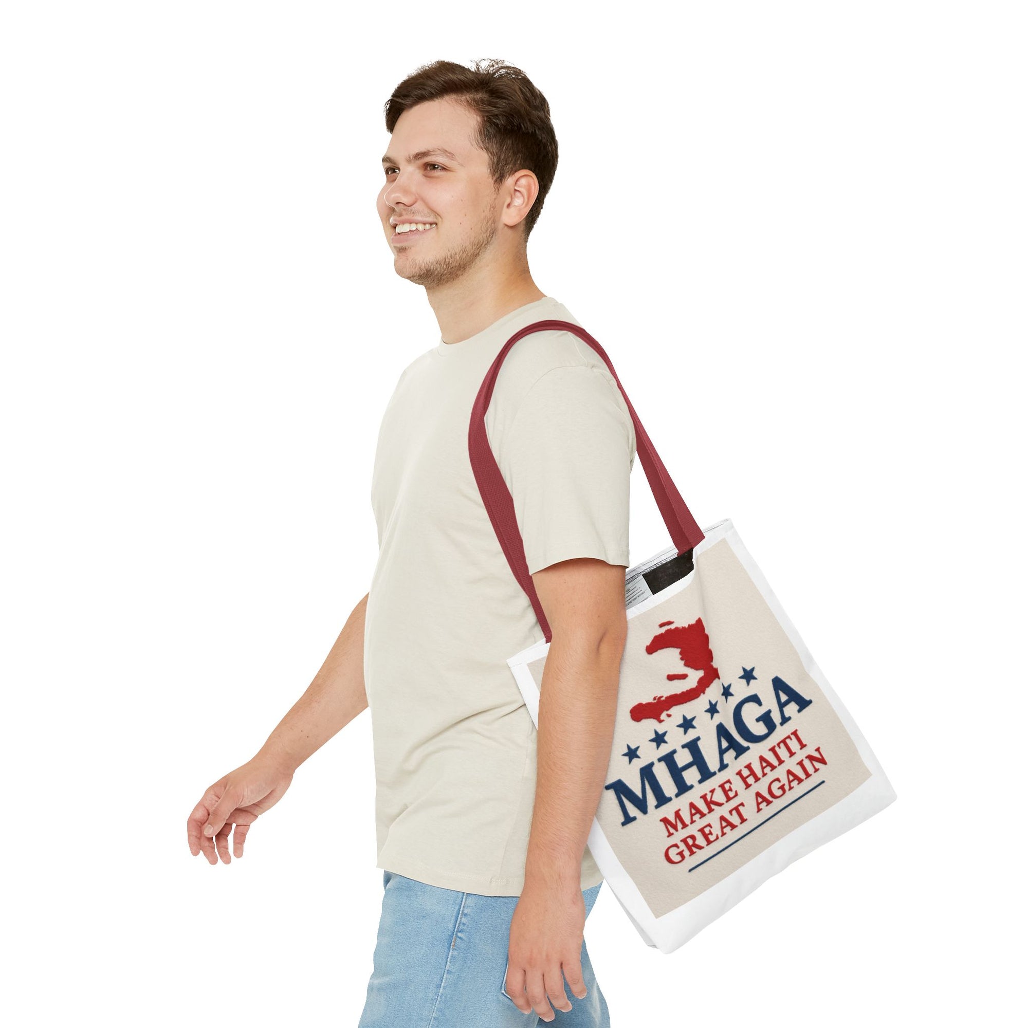 Patriotic Haiti Tote Bag, Make Haiti Great Again, Canvas Shopping Bag, Eco-Friendly Gift, Travel Bag, Statement Tote