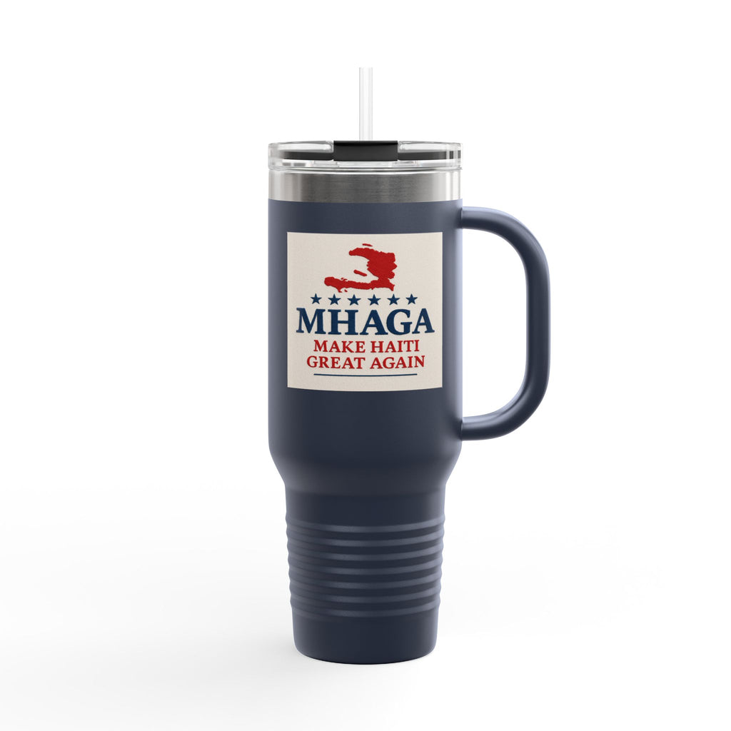 Insulated Travel Mug - MHAGA: Make Haiti Great Again, Perfect for Coffee Lovers, Road Trips, Gifts, 40oz Outdoor Adventure