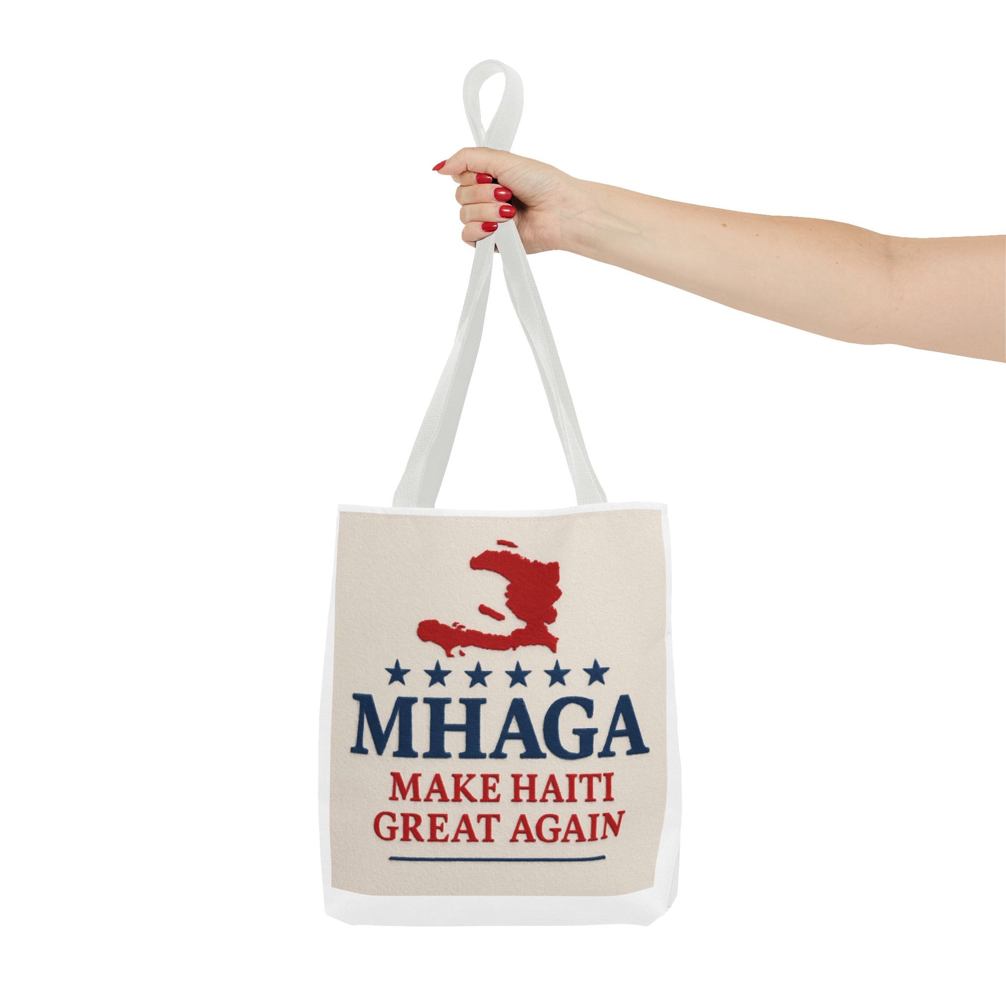 Patriotic Haiti Tote Bag, Make Haiti Great Again, Canvas Shopping Bag, Eco-Friendly Gift, Travel Bag, Statement Tote