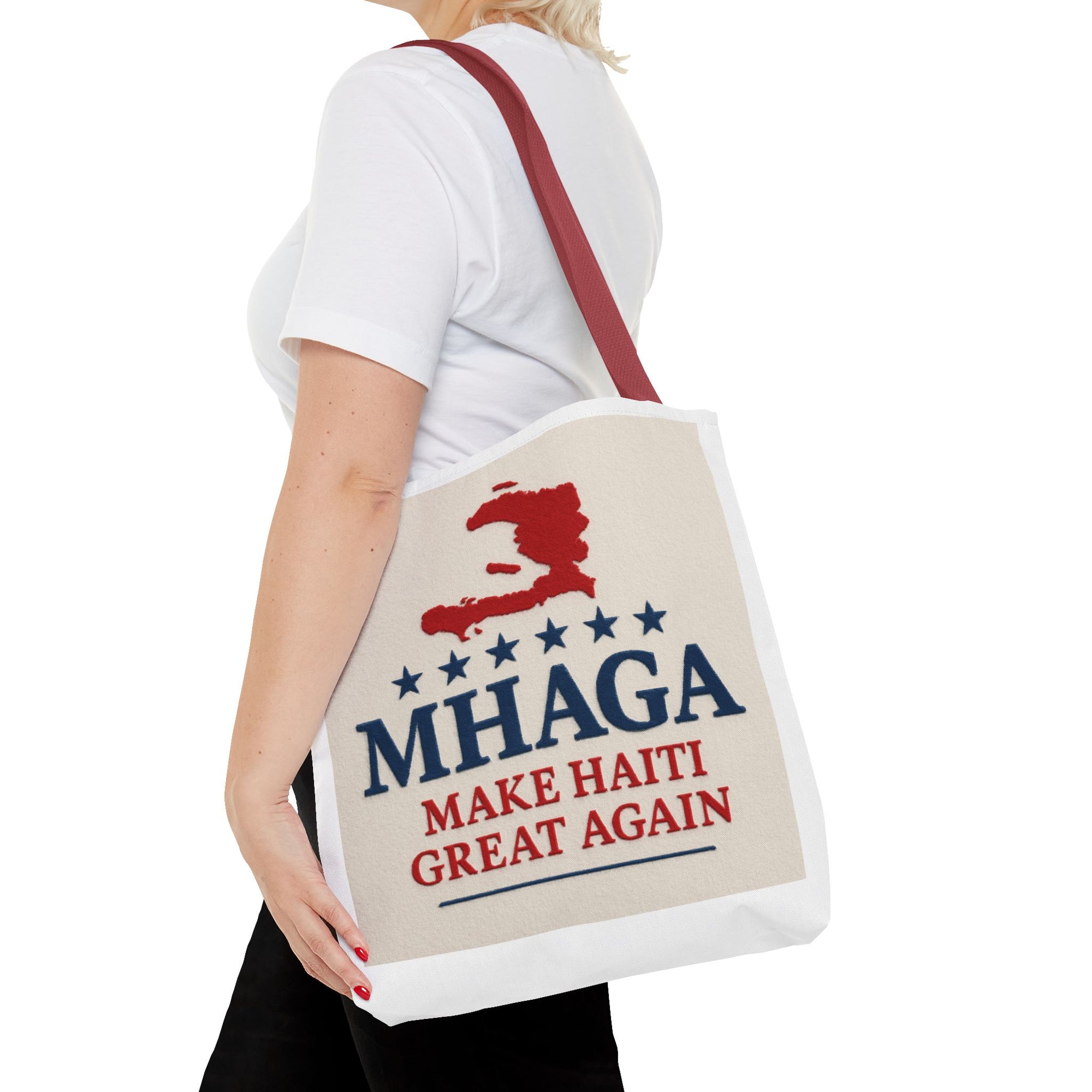 Patriotic Haiti Tote Bag, Make Haiti Great Again, Canvas Shopping Bag, Eco-Friendly Gift, Travel Bag, Statement Tote