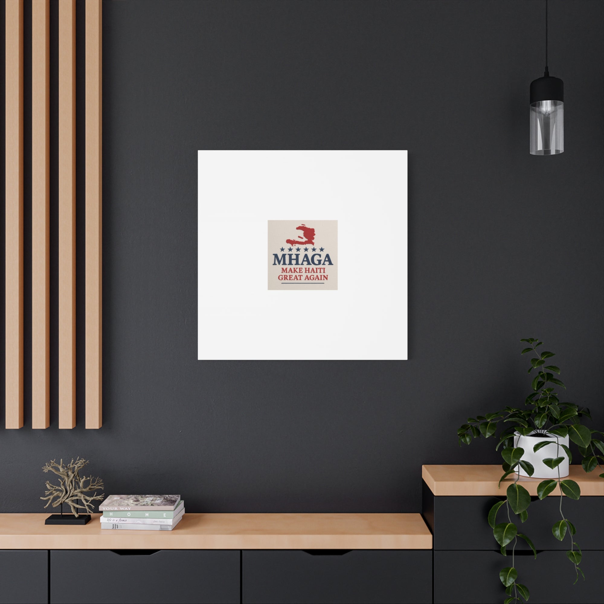 Matte Canvas Wall Art - MHAGA Make Haiti Great Again, Political Decor, Haitian Pride, Home Gallery, Unique Gift Idea
