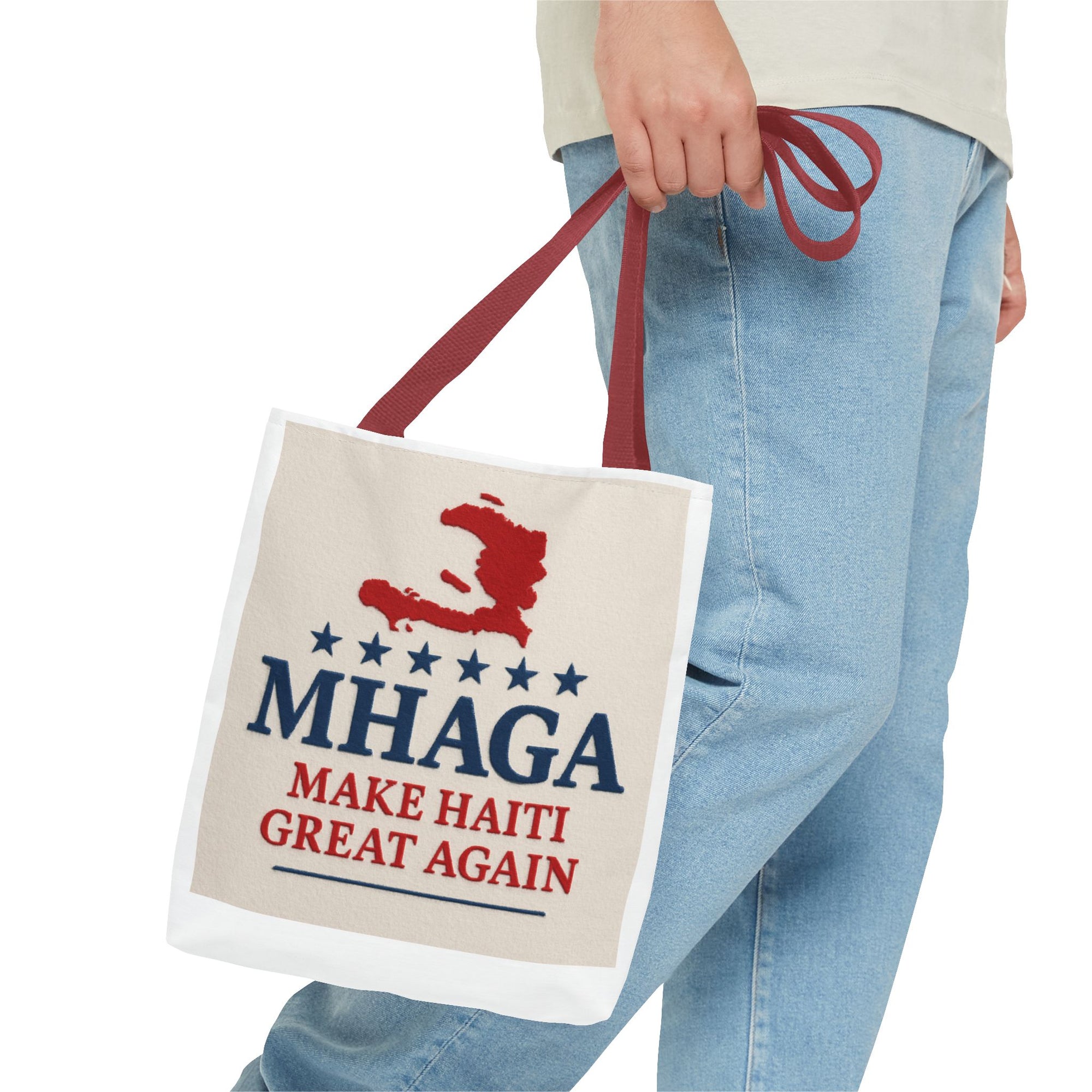 Patriotic Haiti Tote Bag, Make Haiti Great Again, Canvas Shopping Bag, Eco-Friendly Gift, Travel Bag, Statement Tote