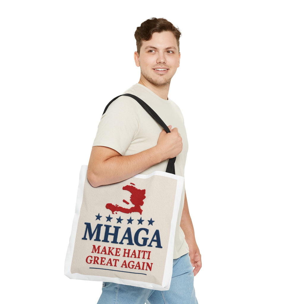 Patriotic Haiti Tote Bag, Make Haiti Great Again, Canvas Shopping Bag, Eco-Friendly Gift, Travel Bag, Statement Tote