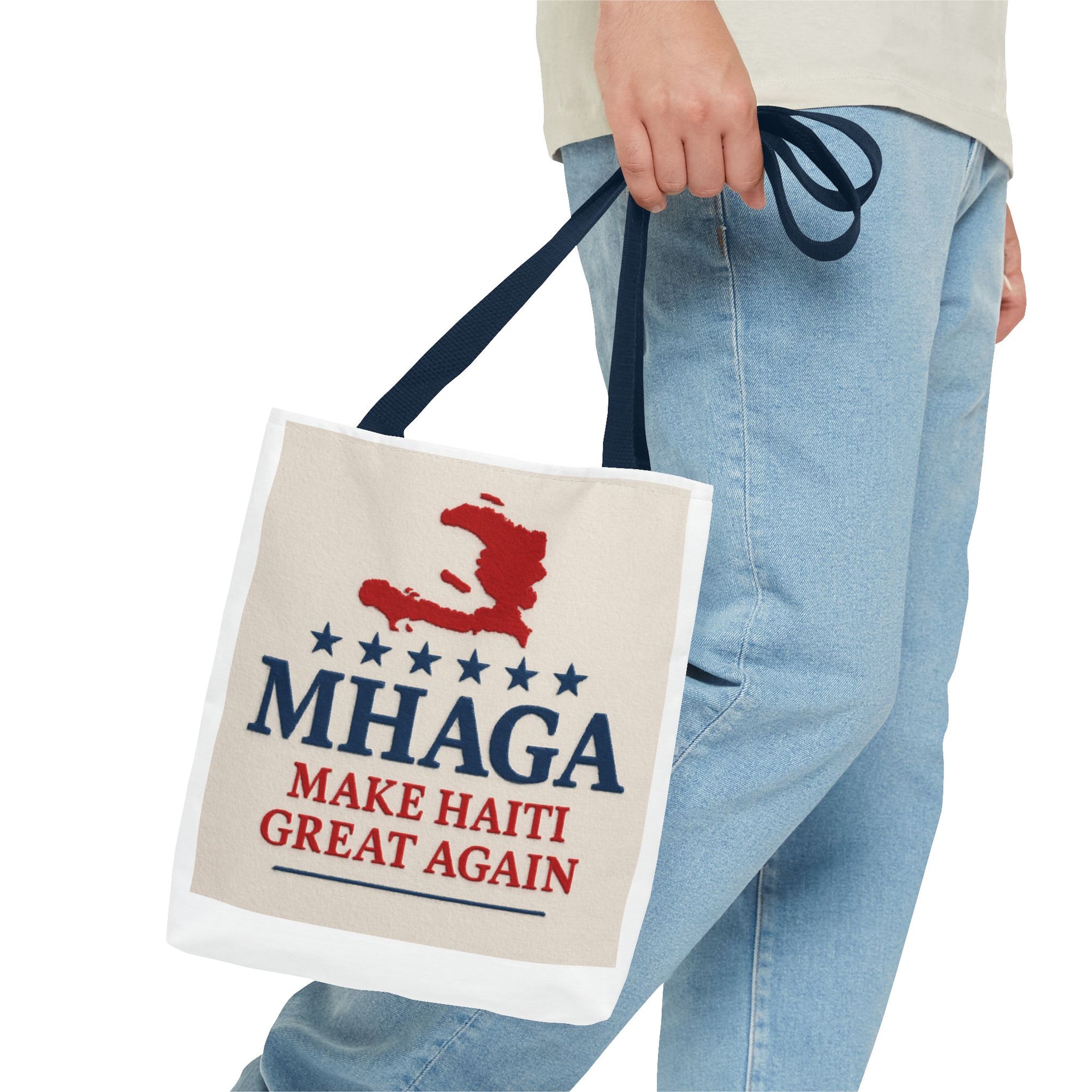 Patriotic Haiti Tote Bag, Make Haiti Great Again, Canvas Shopping Bag, Eco-Friendly Gift, Travel Bag, Statement Tote