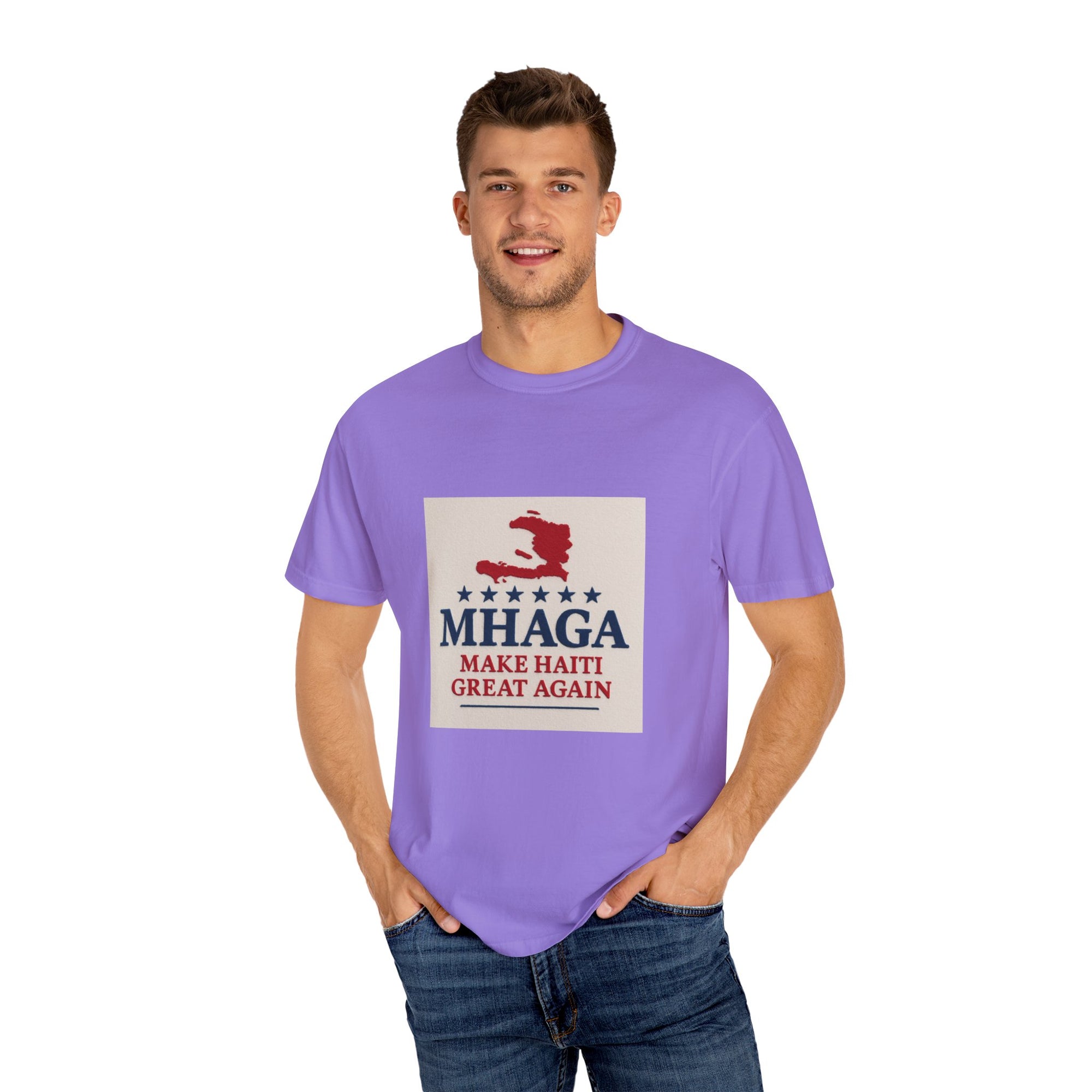 Unisex Garment-Dyed T-shirt: Make Haiti Great Again, Casual Tee, Cultural Pride Shirt, Gift for Activists, Haiti Heritage Apparel