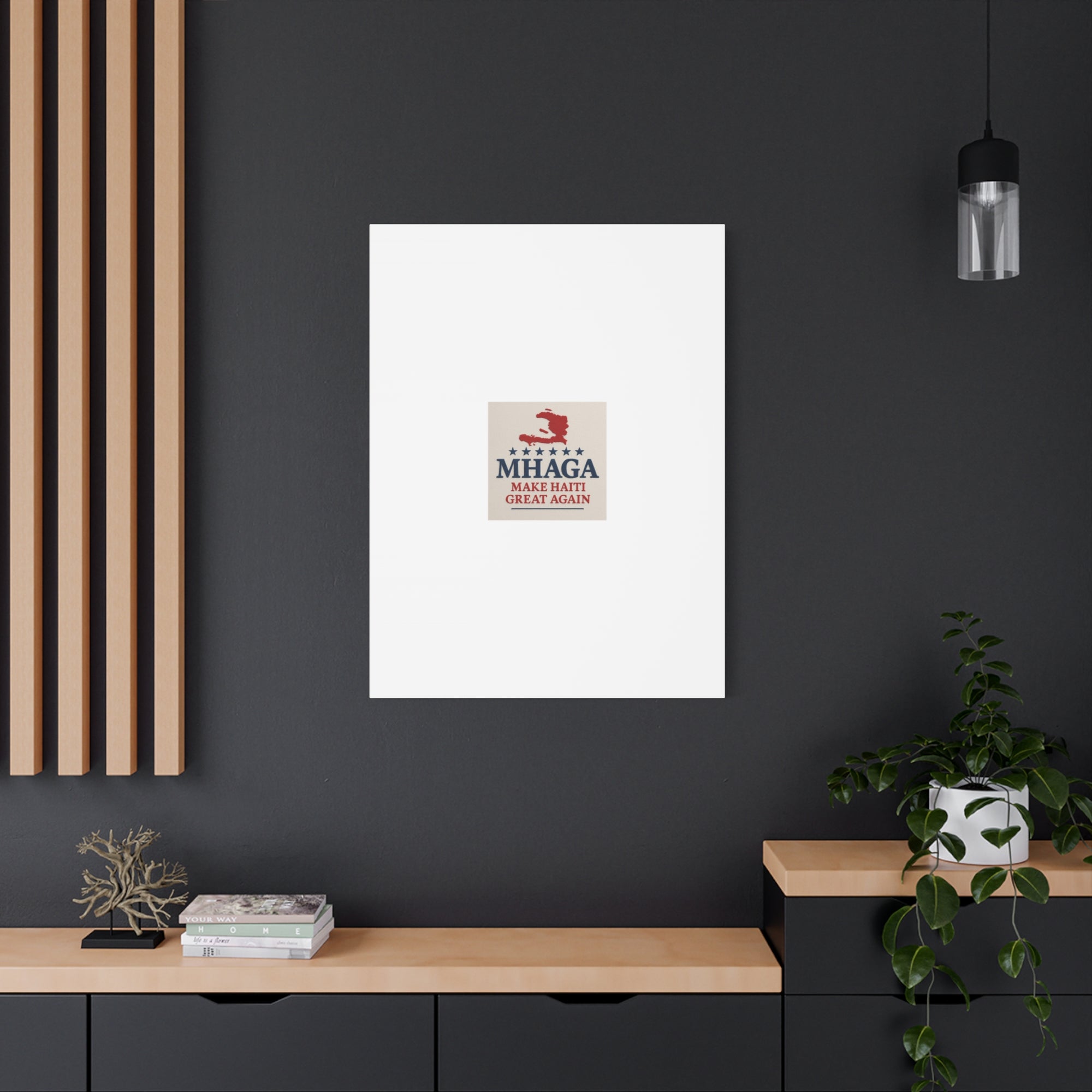Matte Canvas Wall Art - MHAGA Make Haiti Great Again, Political Decor, Haitian Pride, Home Gallery, Unique Gift Idea