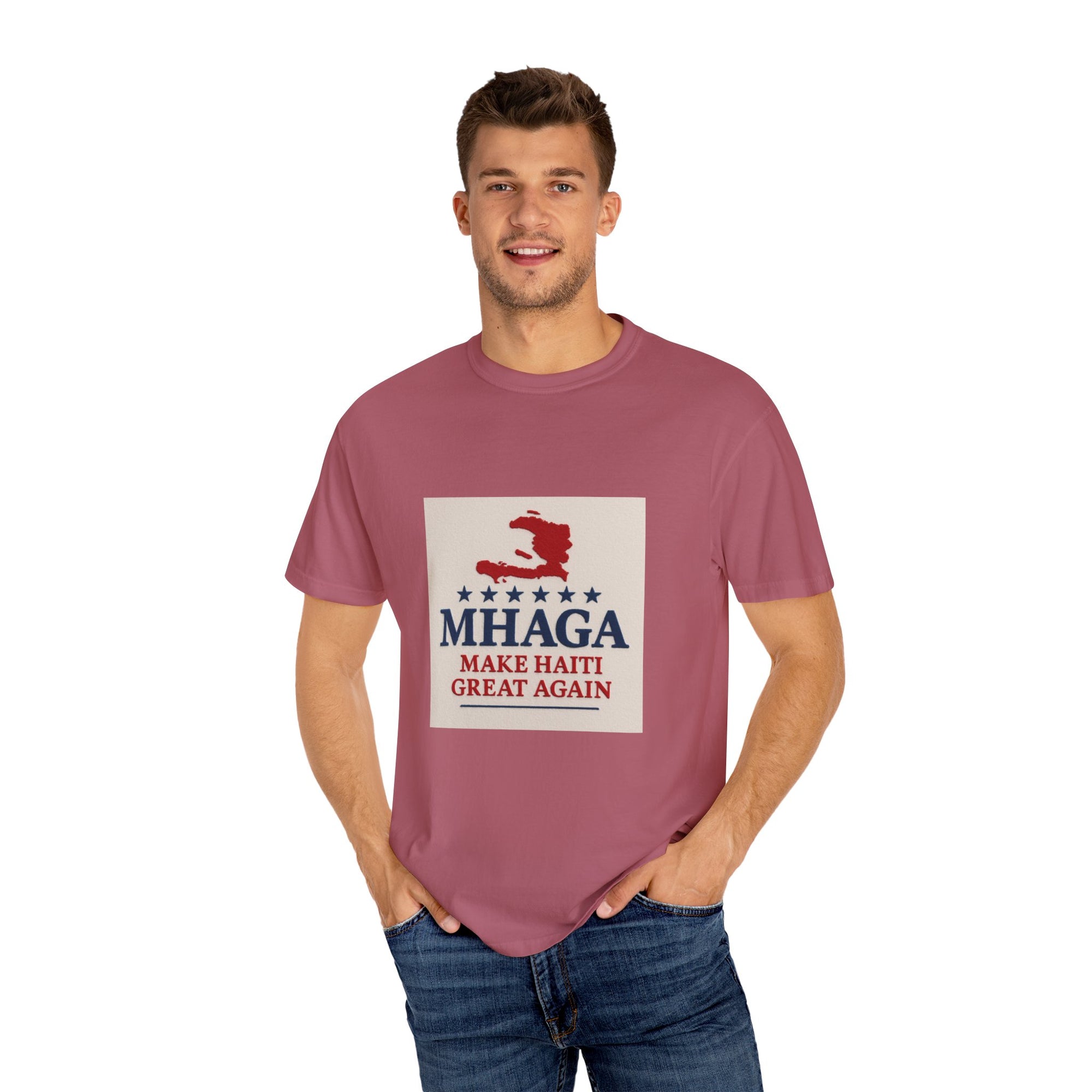Unisex Garment-Dyed T-shirt: Make Haiti Great Again, Casual Tee, Cultural Pride Shirt, Gift for Activists, Haiti Heritage Apparel
