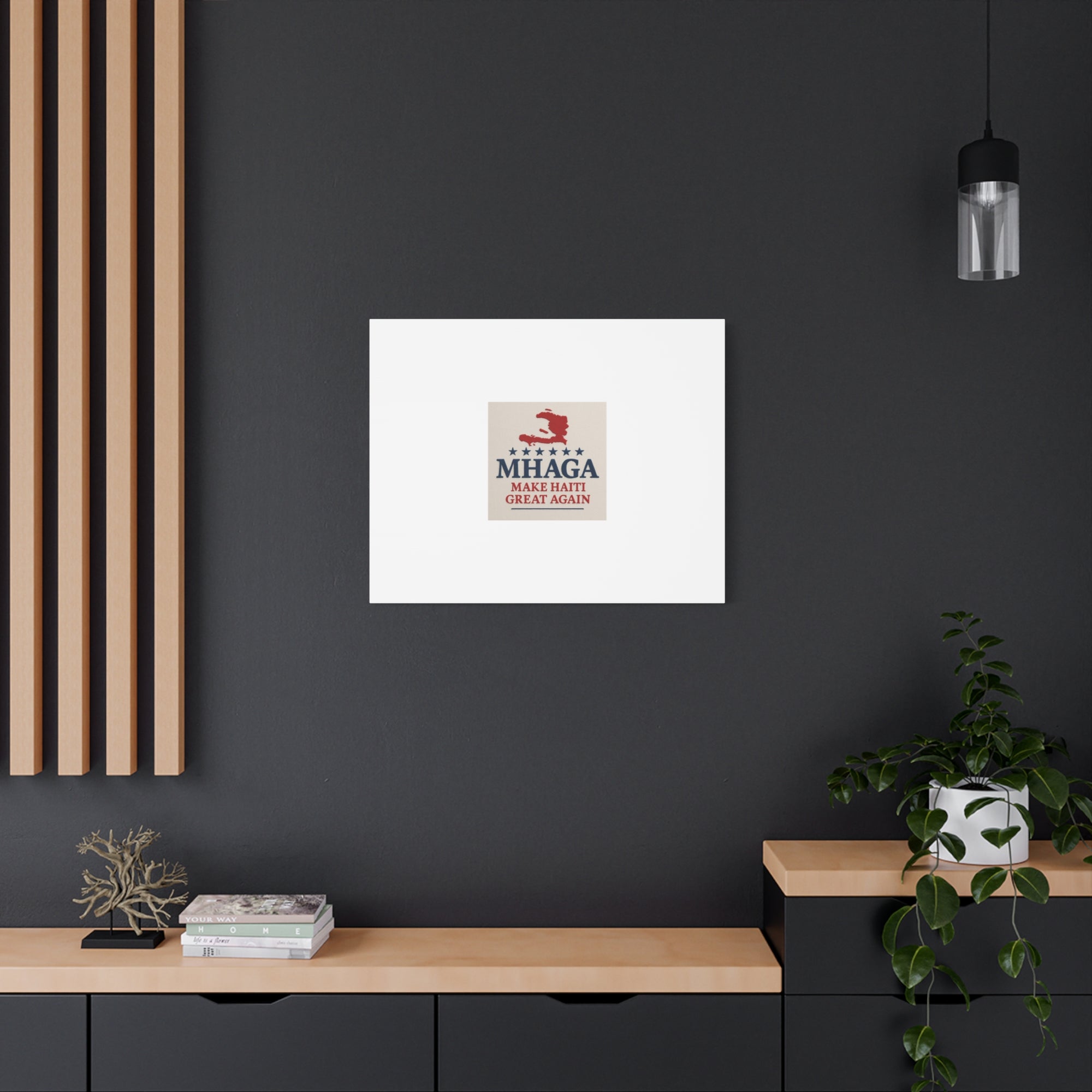 Matte Canvas Wall Art - MHAGA Make Haiti Great Again, Political Decor, Haitian Pride, Home Gallery, Unique Gift Idea