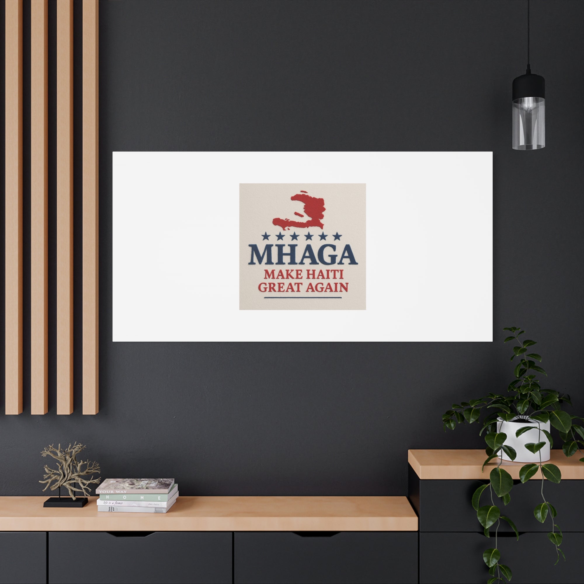 Matte Canvas Wall Art - MHAGA Make Haiti Great Again, Political Decor, Haitian Pride, Home Gallery, Unique Gift Idea
