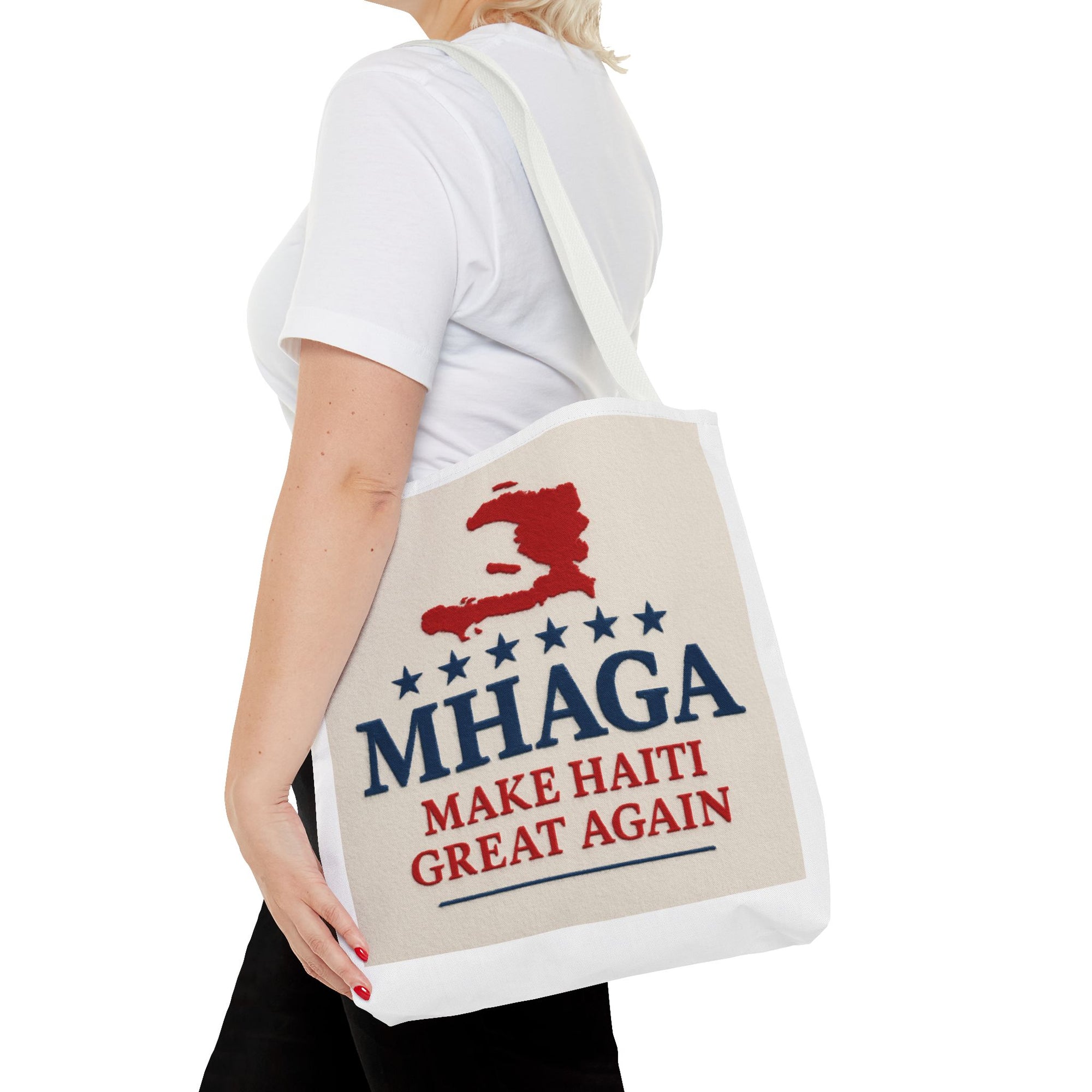 Patriotic Haiti Tote Bag, Make Haiti Great Again, Canvas Shopping Bag, Eco-Friendly Gift, Travel Bag, Statement Tote