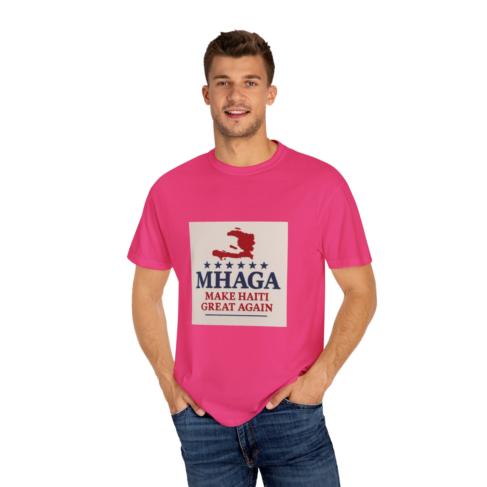 Unisex Garment-Dyed T-shirt: Make Haiti Great Again, Casual Tee, Cultural Pride Shirt, Gift for Activists, Haiti Heritage Apparel