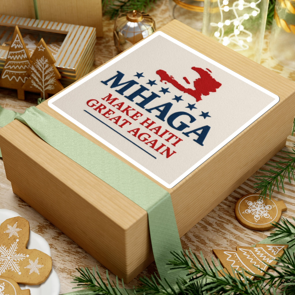 Kiss-Cut Stickers - MHAGA Make Haiti Great Again, Vinyl Decal, Laptop Stickers, Haitian Pride, Gift for Activists, Travel Mementos